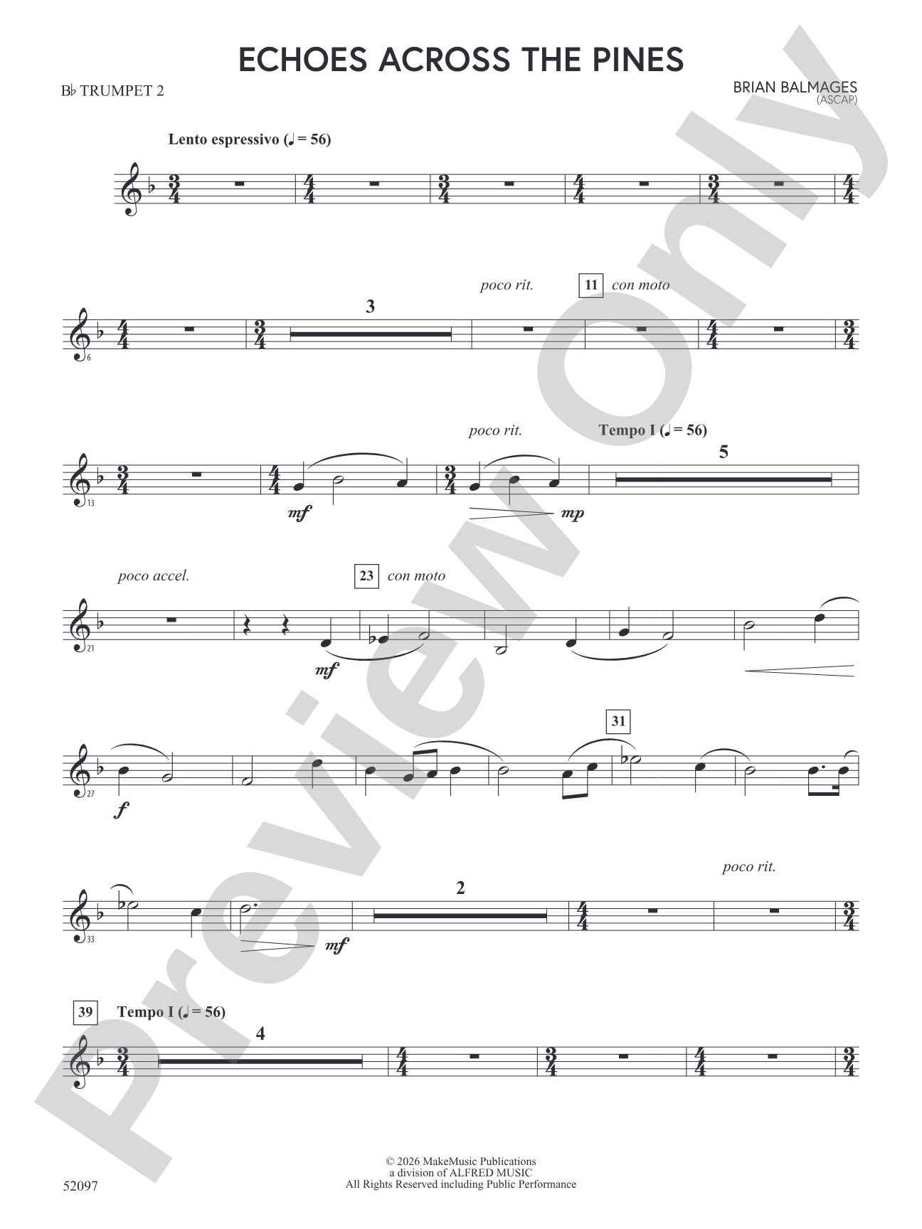 Echoes Across the Pines: 2nd B-flat Trumpet