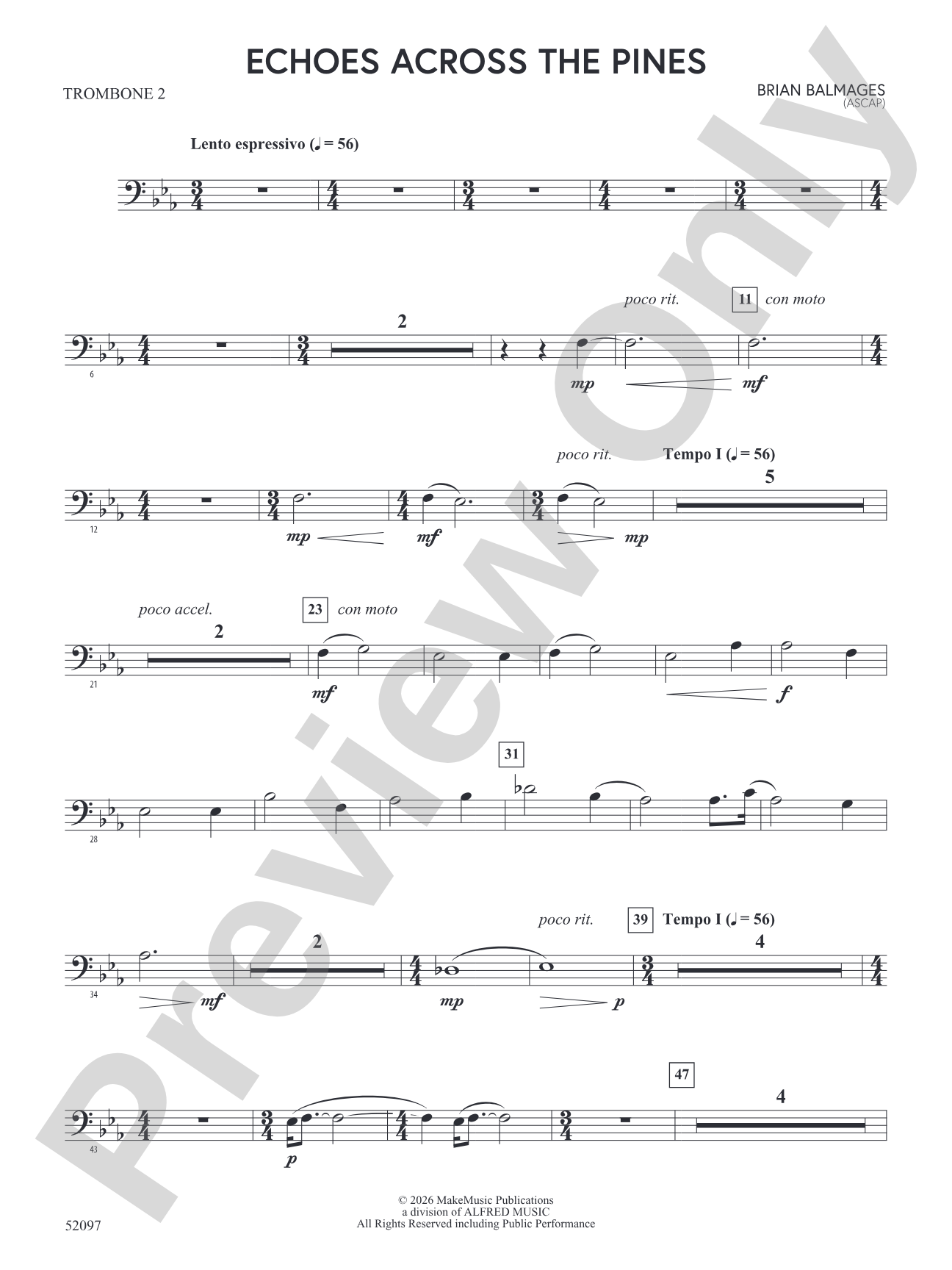 Echoes Across the Pines: 2nd Trombone