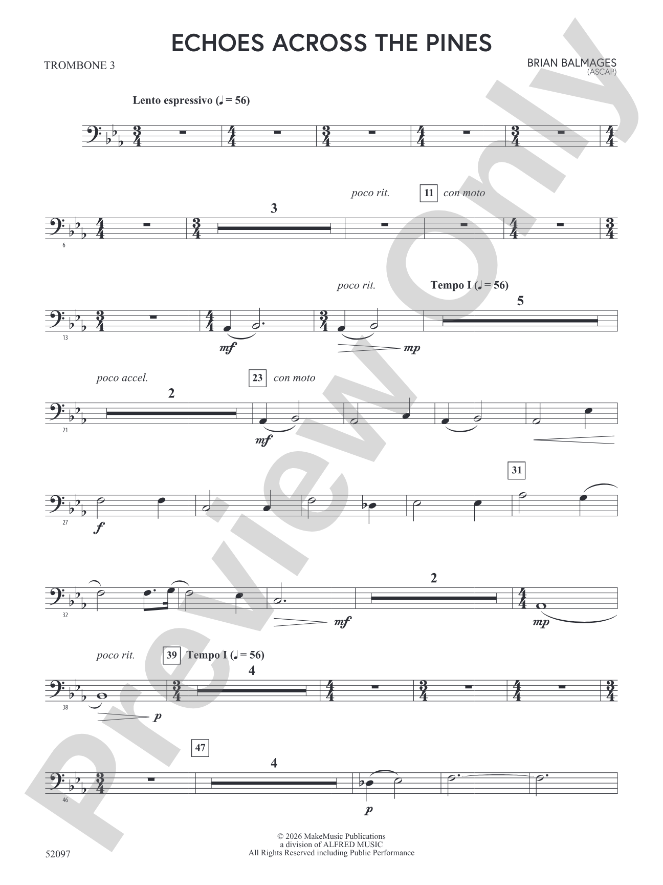 Echoes Across the Pines: 3rd Trombone