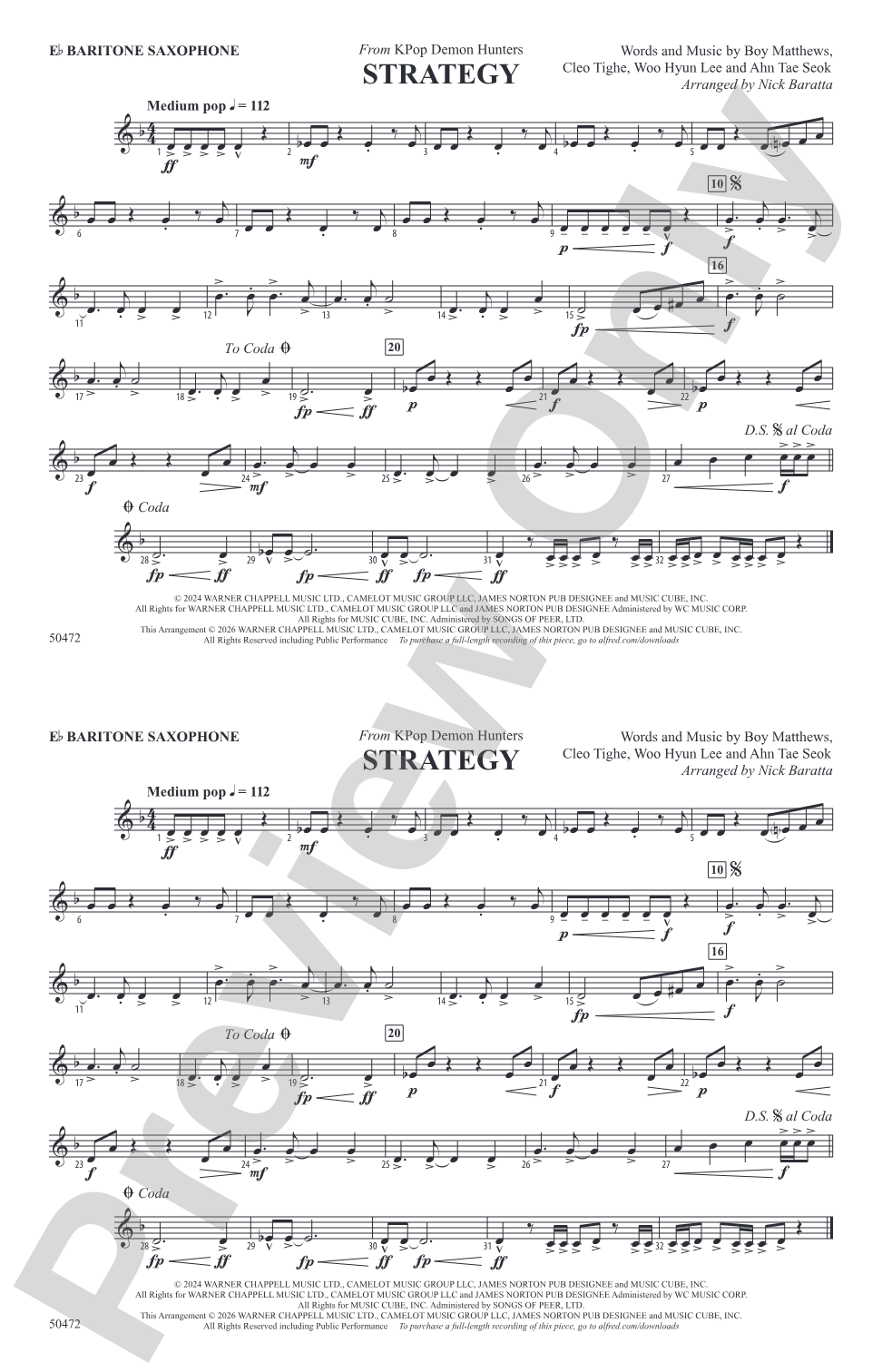 Strategy: E-flat Baritone Saxophone