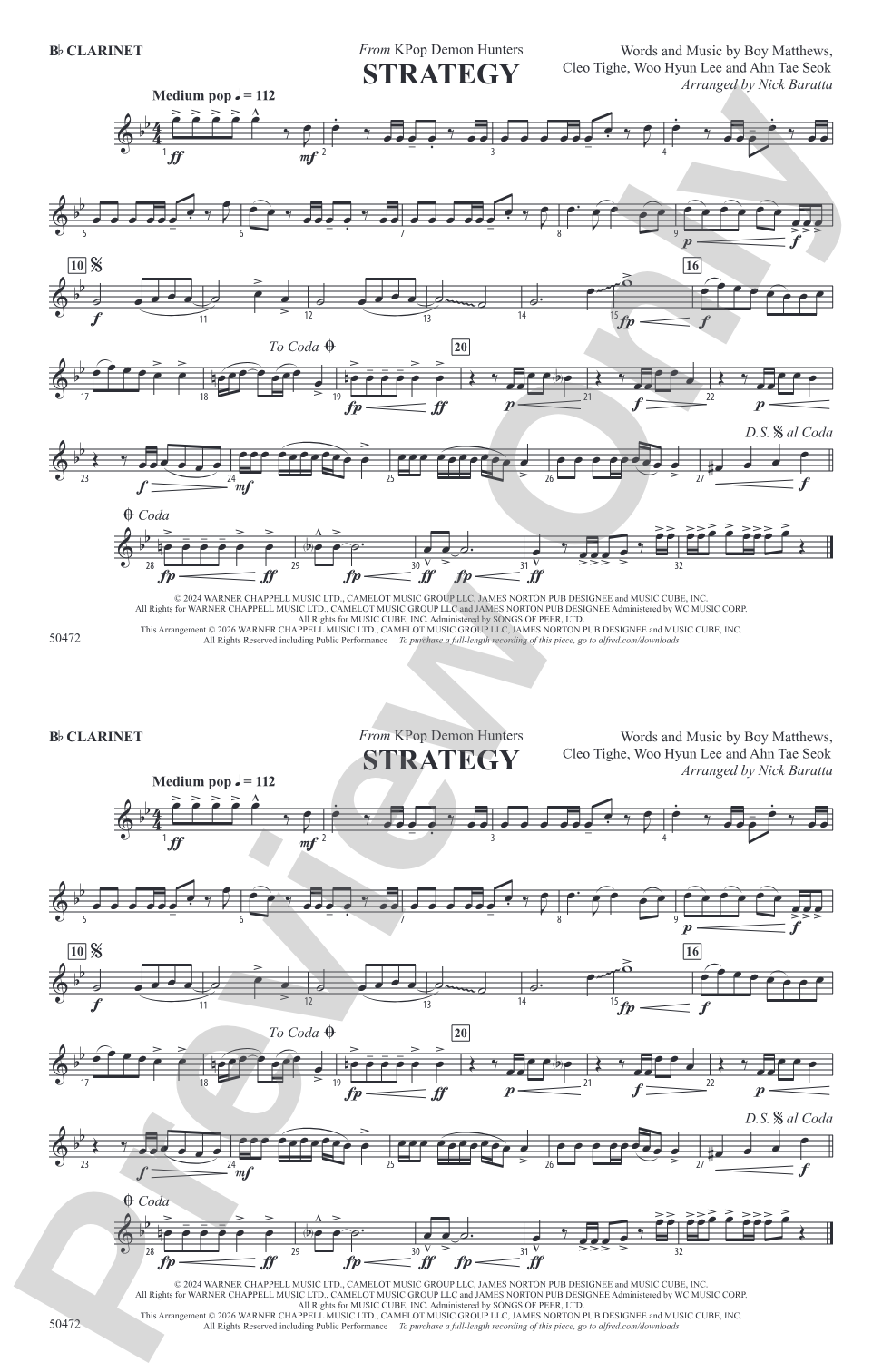 Strategy: 1st B-flat Clarinet