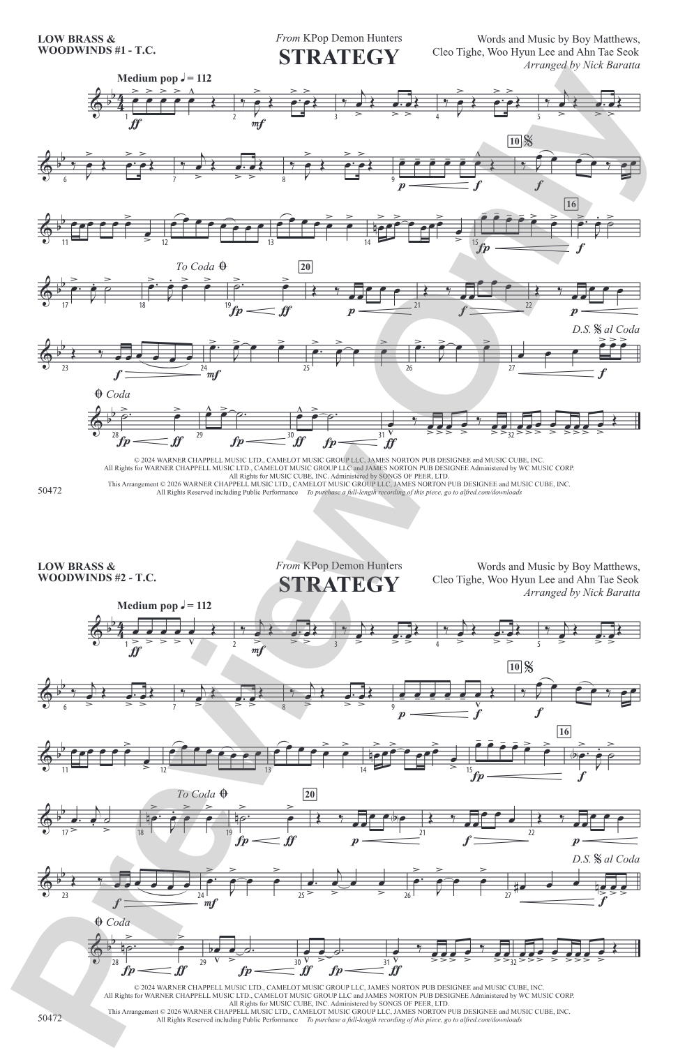 Strategy: Low Brass & Woodwinds #1 - Treble Clef