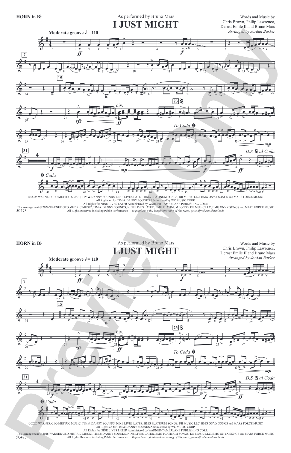 I Just Might: Horn in B flat