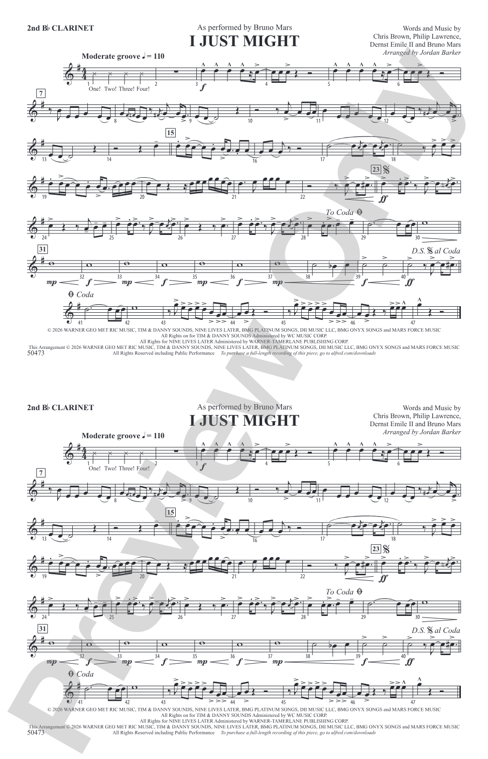I Just Might: 2nd B-flat Clarinet