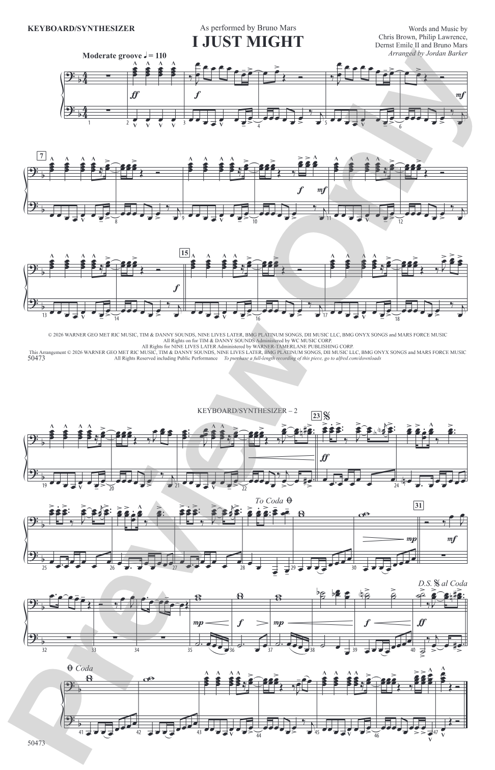 I Just Might: Piano Accompaniment