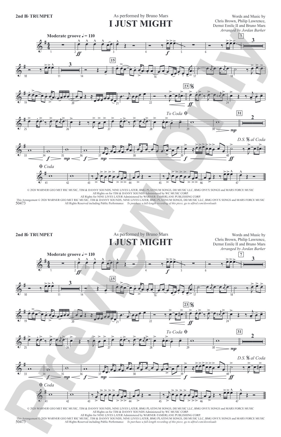 I Just Might: 2nd B-flat Trumpet