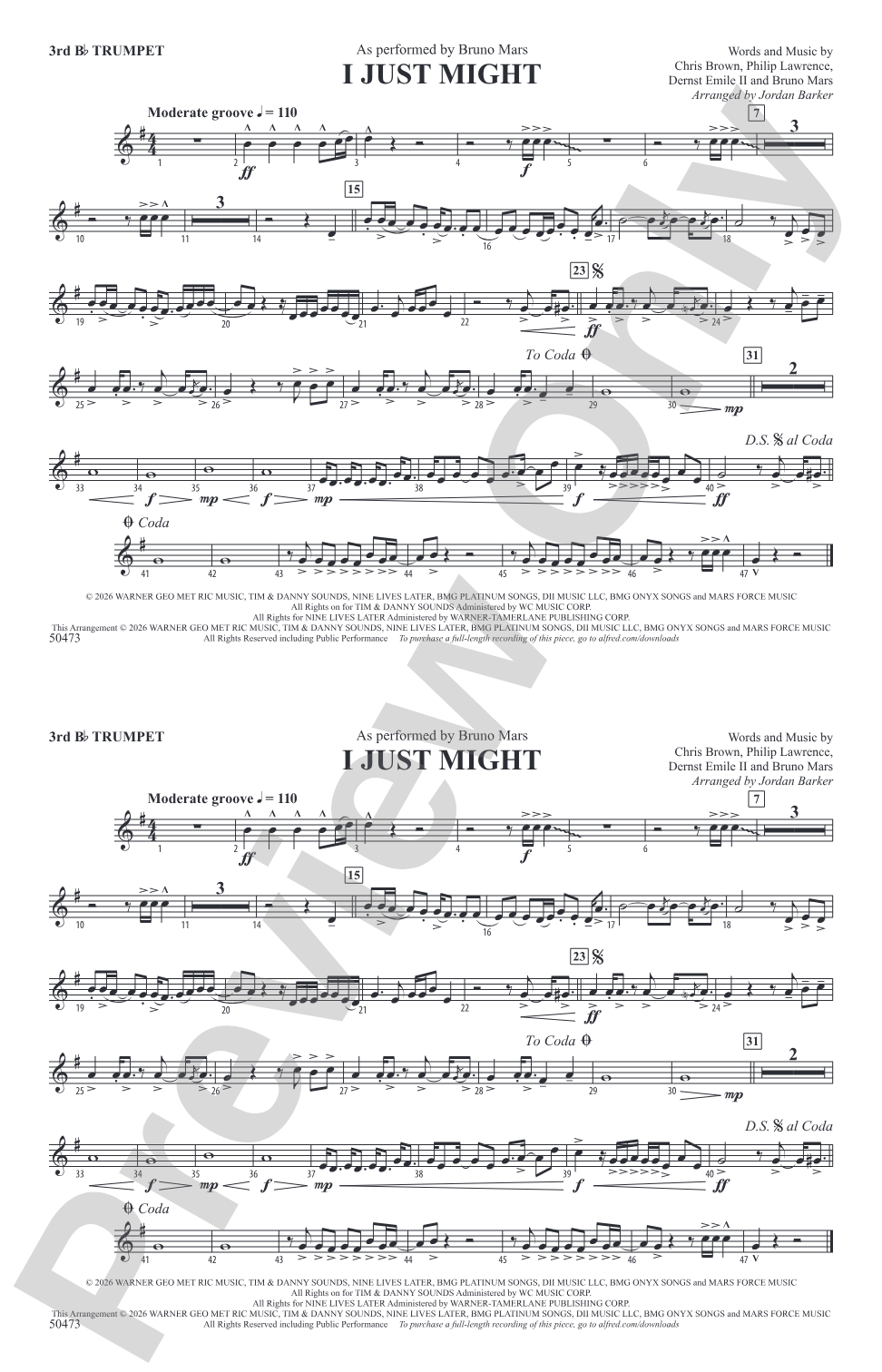 I Just Might: 3rd B-flat Trumpet