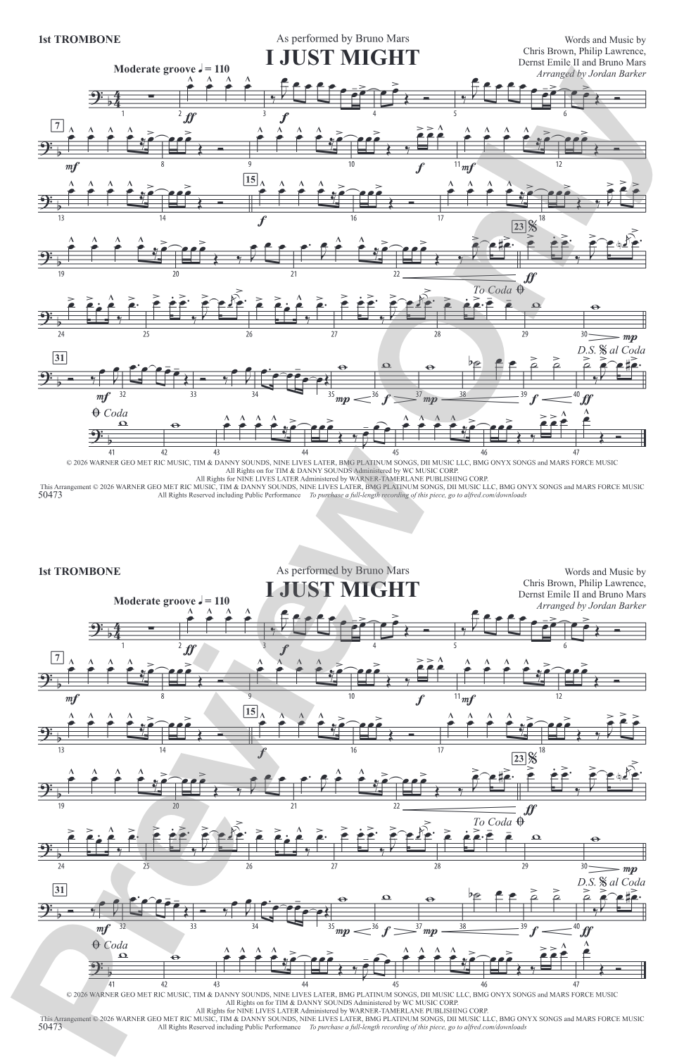 I Just Might: 1st Trombone