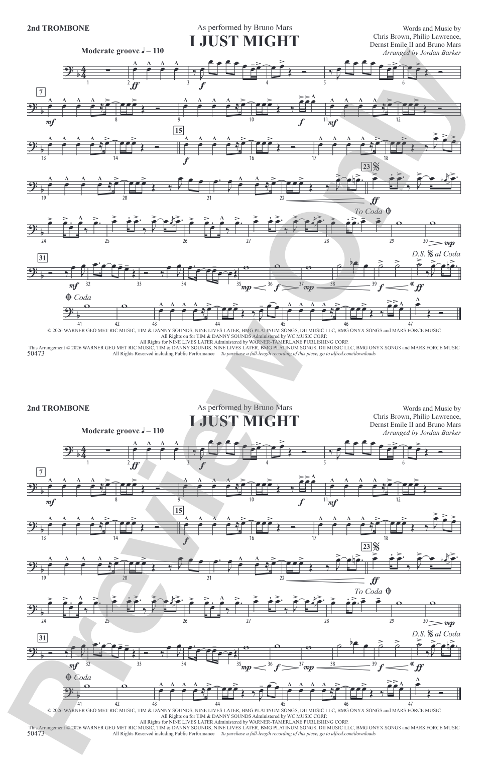 I Just Might: 2nd Trombone