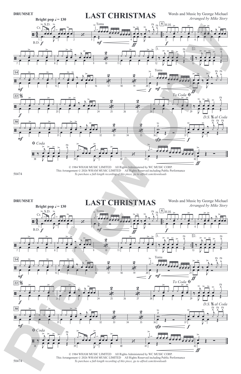 Last Christmas: Drums
