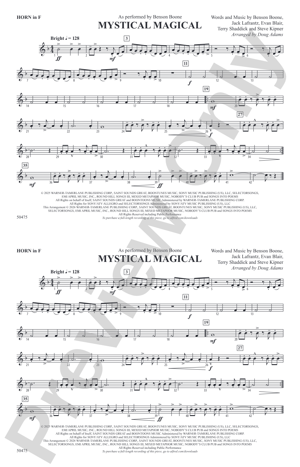Mystical Magical: 1st F Horn