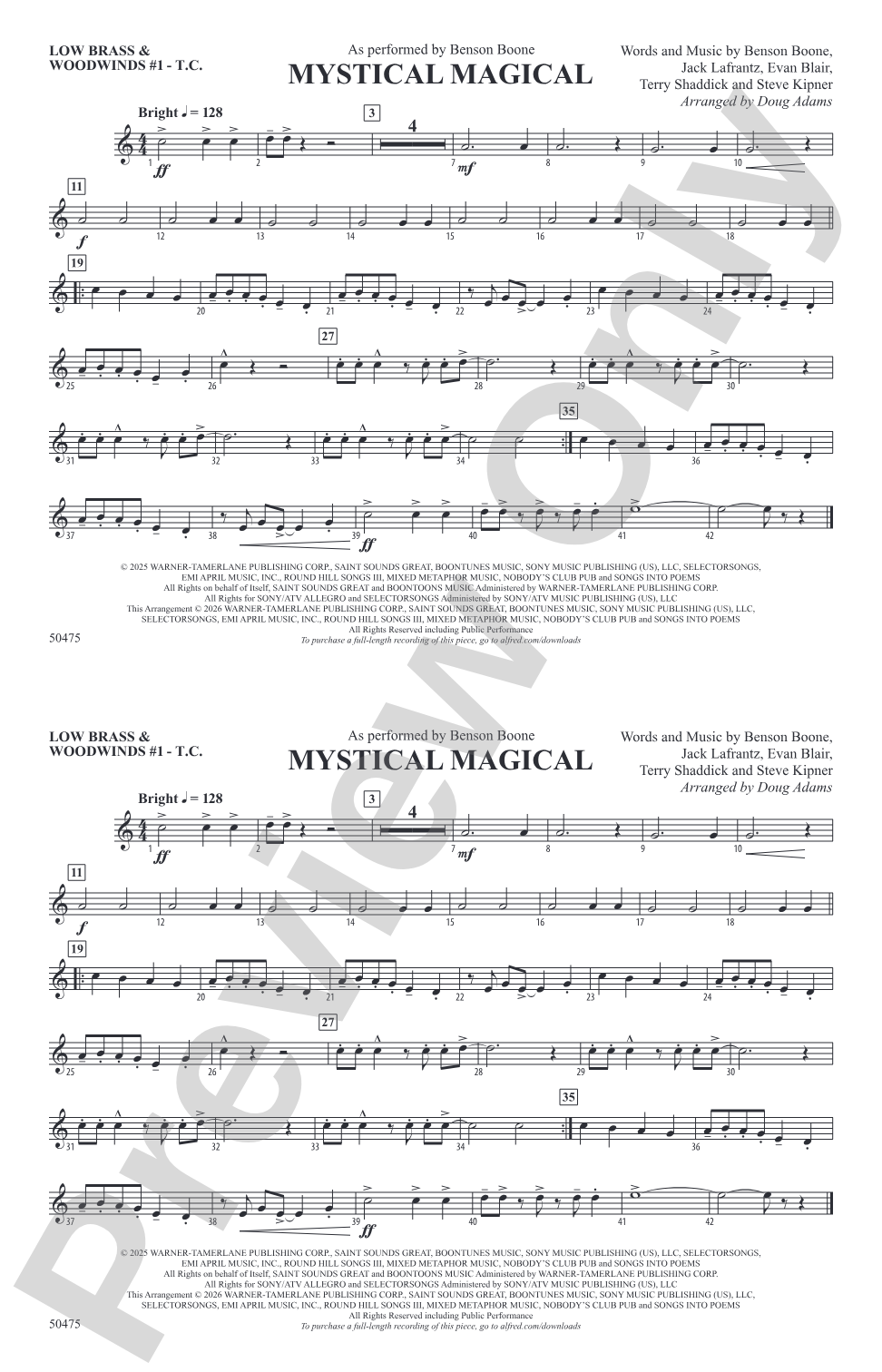 Mystical Magical: Low Brass & Woodwinds #1 - Treble Clef