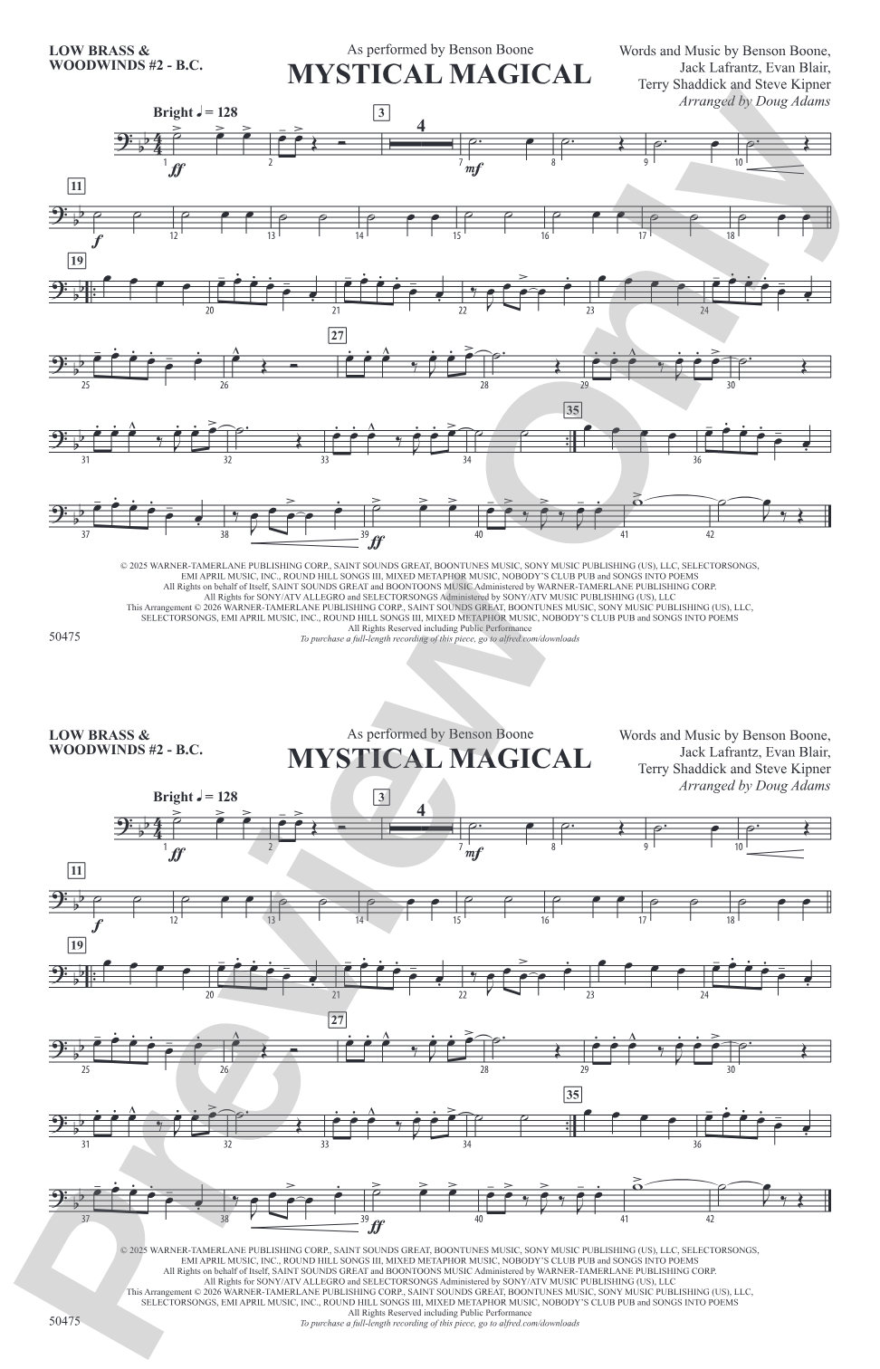 Mystical Magical: Low Brass & Woodwinds #2 - Bass Clef