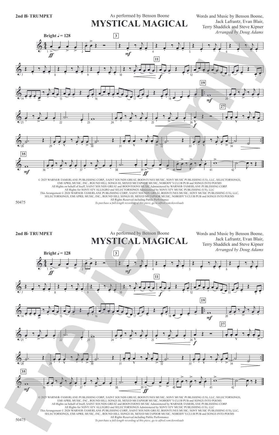 Mystical Magical: 2nd B-flat Trumpet