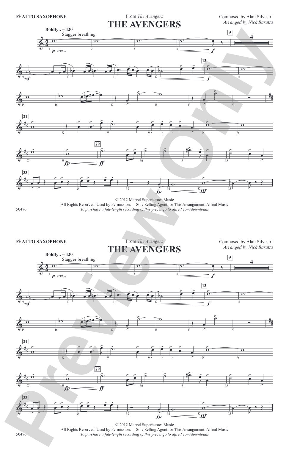 The Avengers: E-flat Alto Saxophone