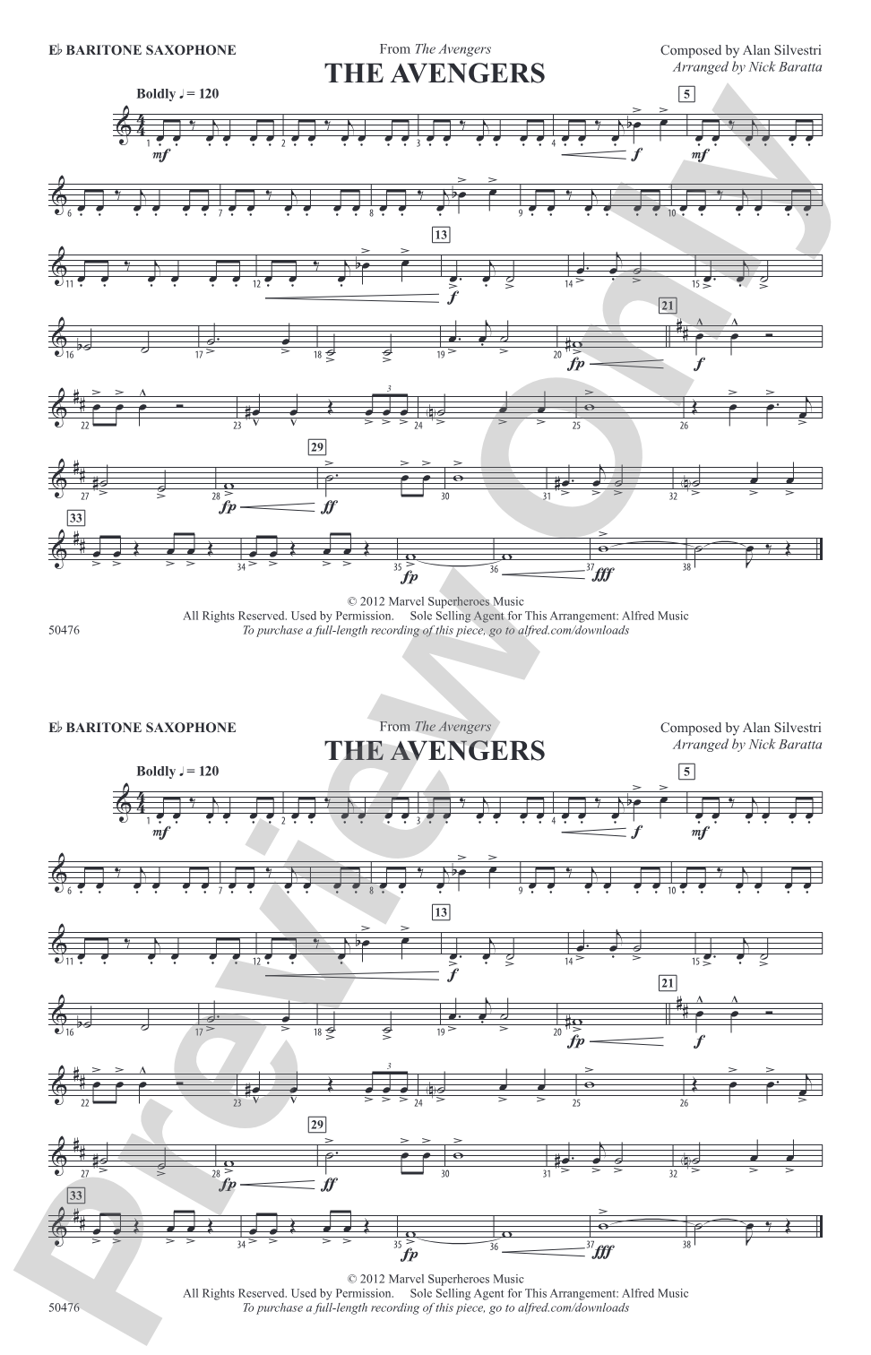 The Avengers: E-flat Baritone Saxophone