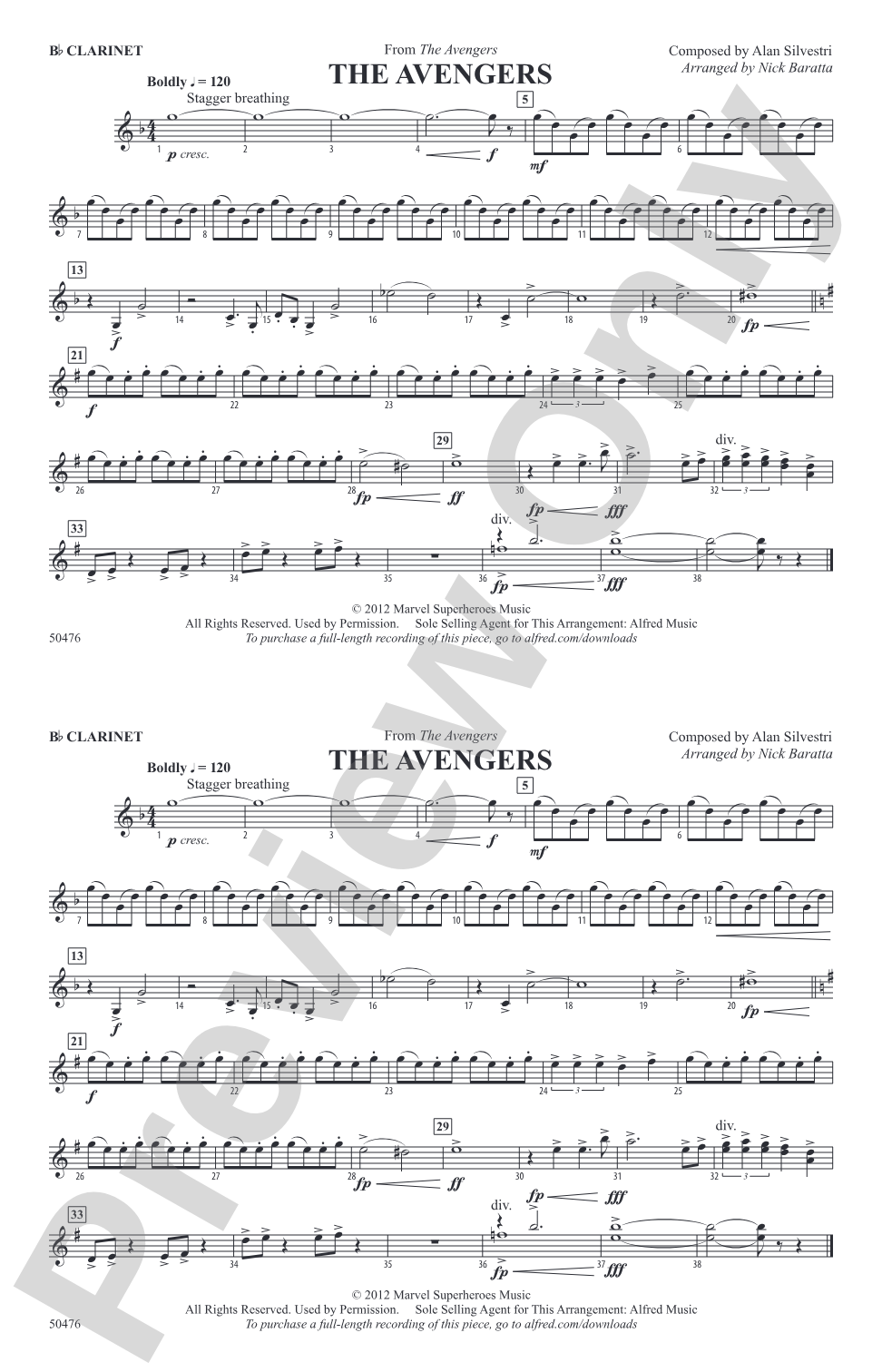 The Avengers: 1st B-flat Clarinet