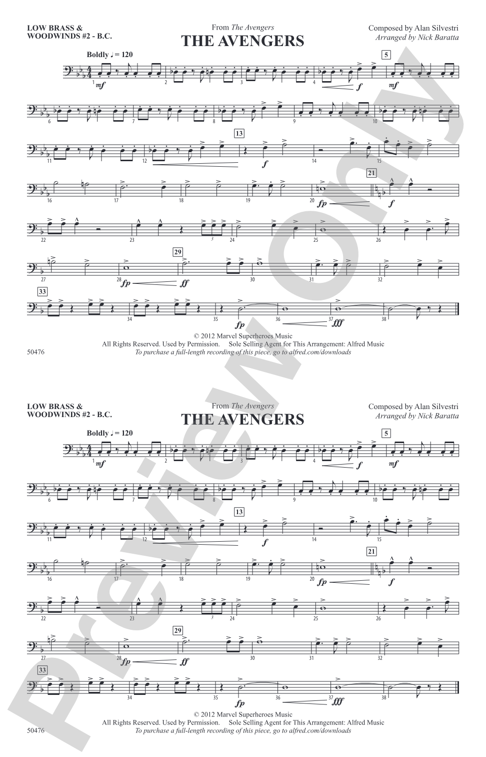 The Avengers: Low Brass & Woodwinds #2 - Bass Clef