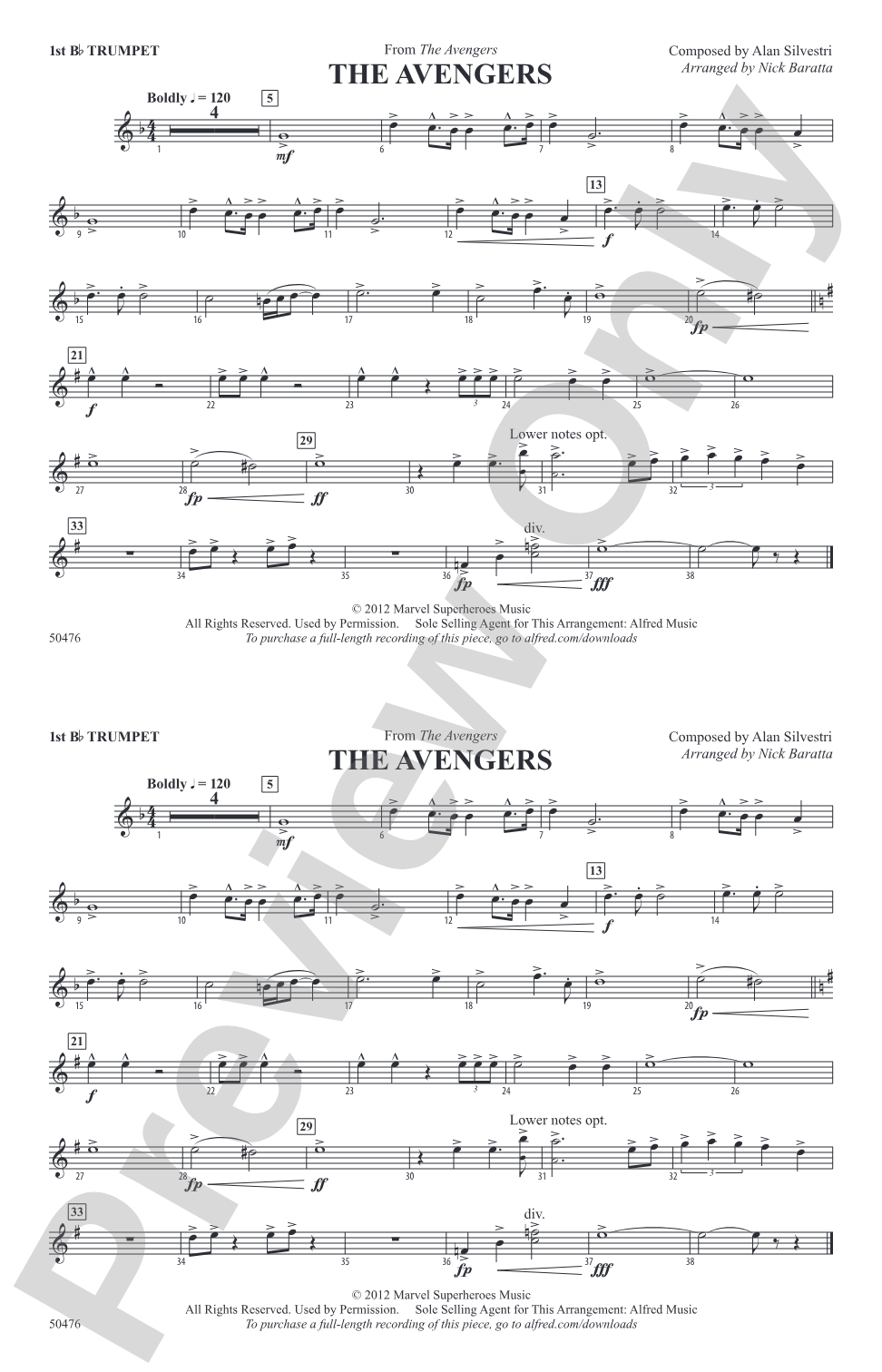 The Avengers: 1st B-flat Trumpet