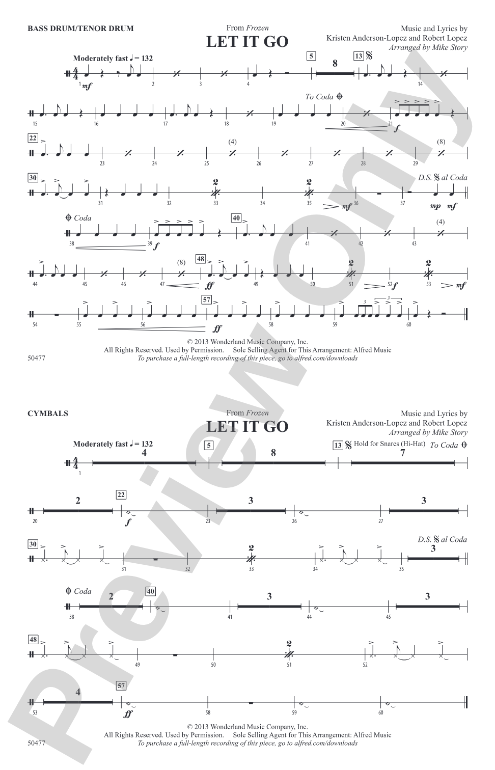 Let It Go: Bass Drum/Tenor Drum