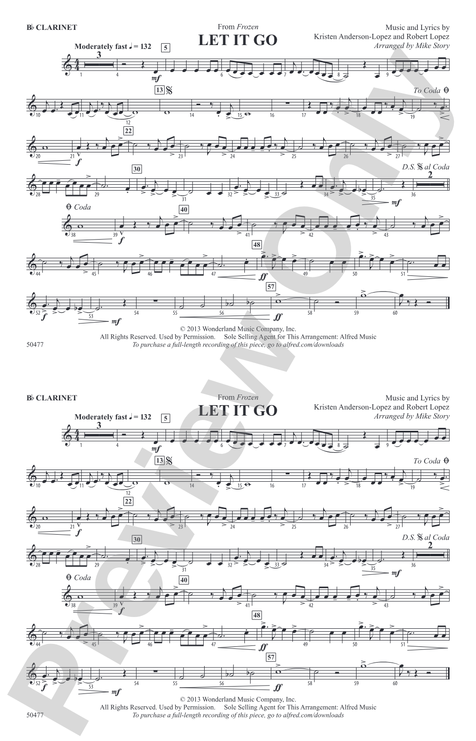 Let It Go: 1st B-flat Clarinet