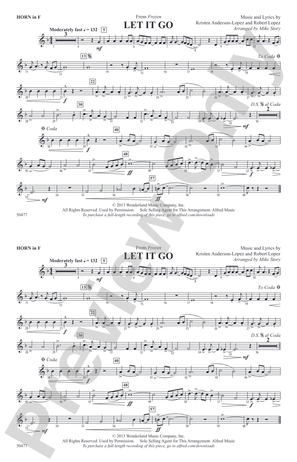 Let It Go: 1st F Horn