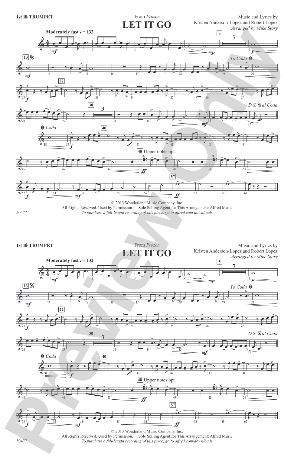 Let It Go: 1st B-flat Trumpet