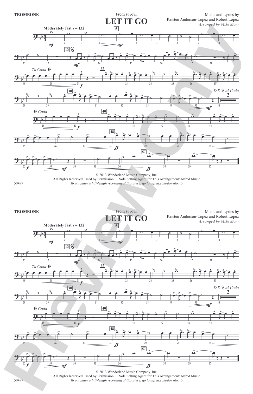 Let It Go: 1st Trombone