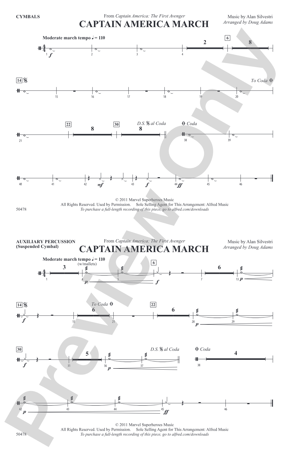 Captain America March: Cymbals