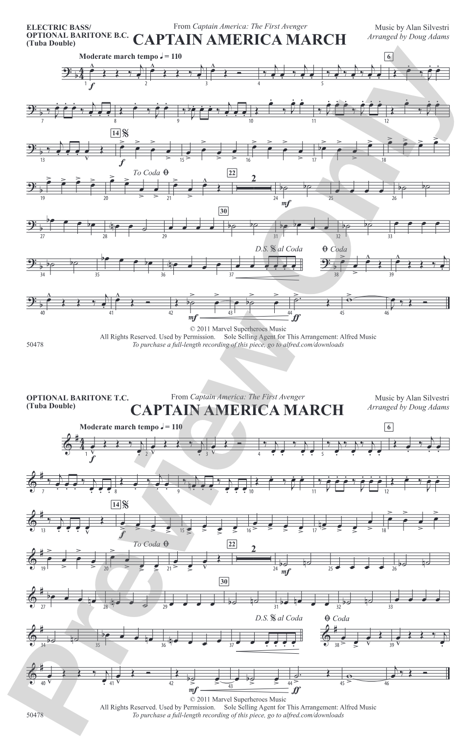 Captain America March: Electric Bass