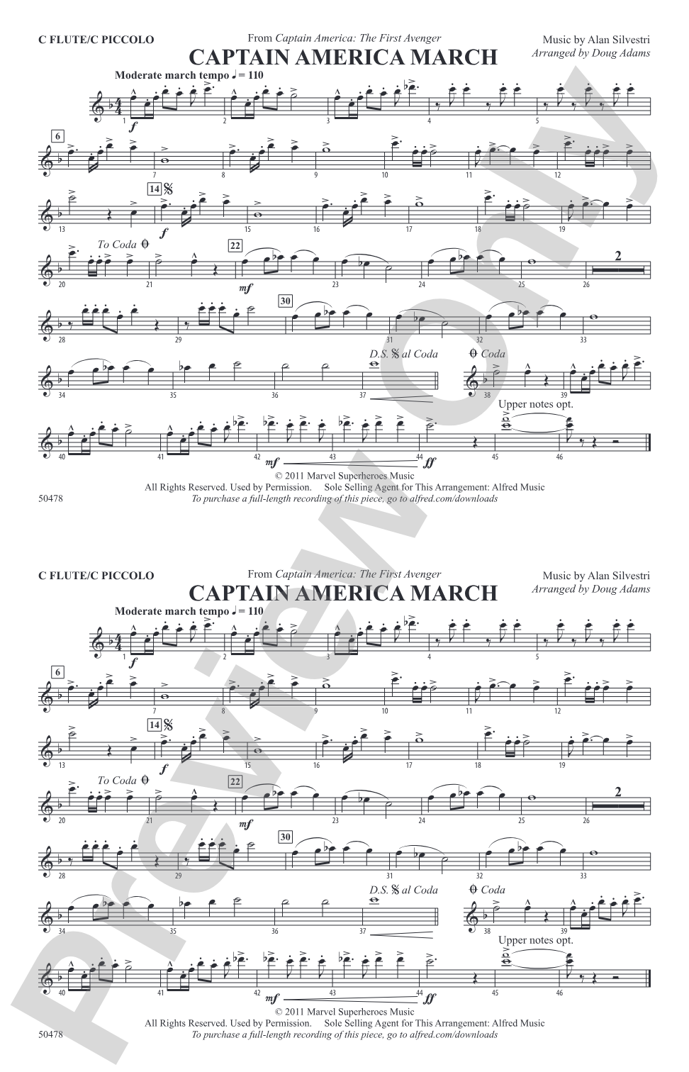 Captain America March: Flute