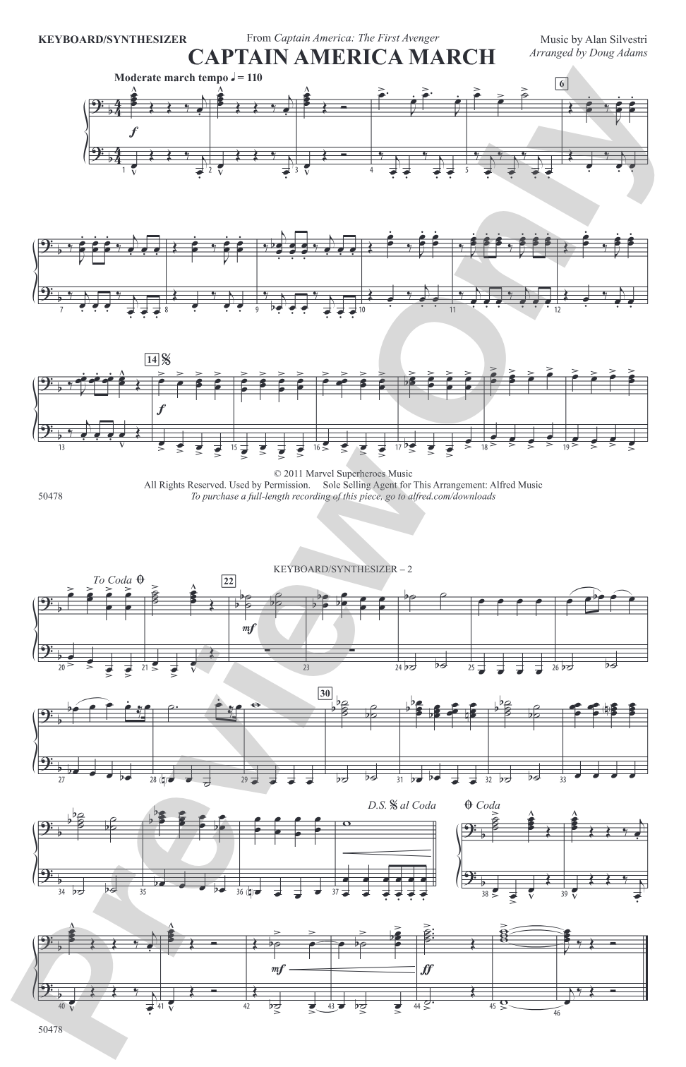 Captain America March: Piano Accompaniment