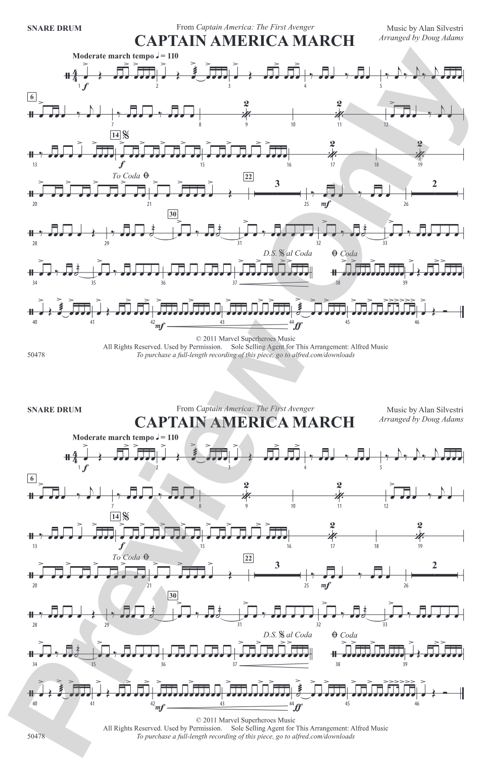 Captain America March: Snare Drum