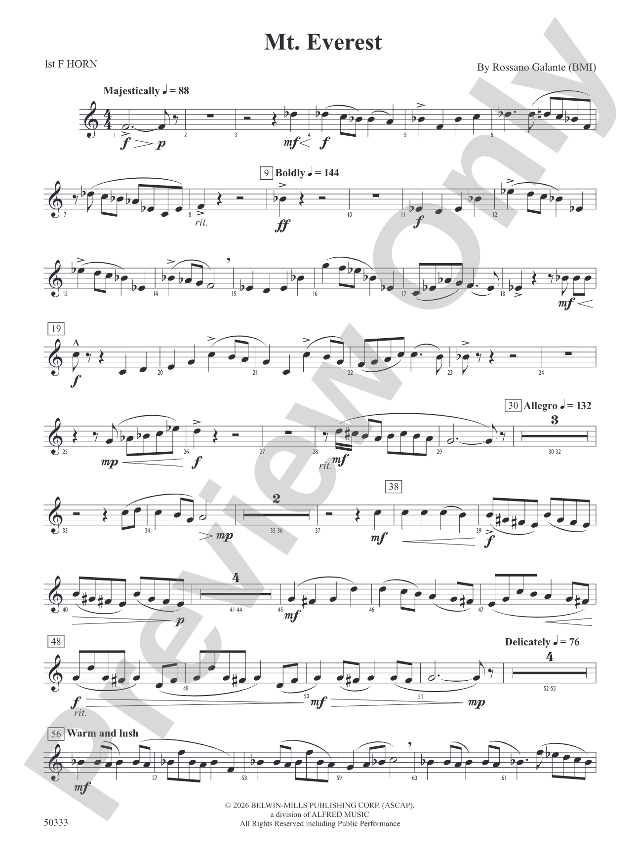 Mt. Everest: 1st F Horn