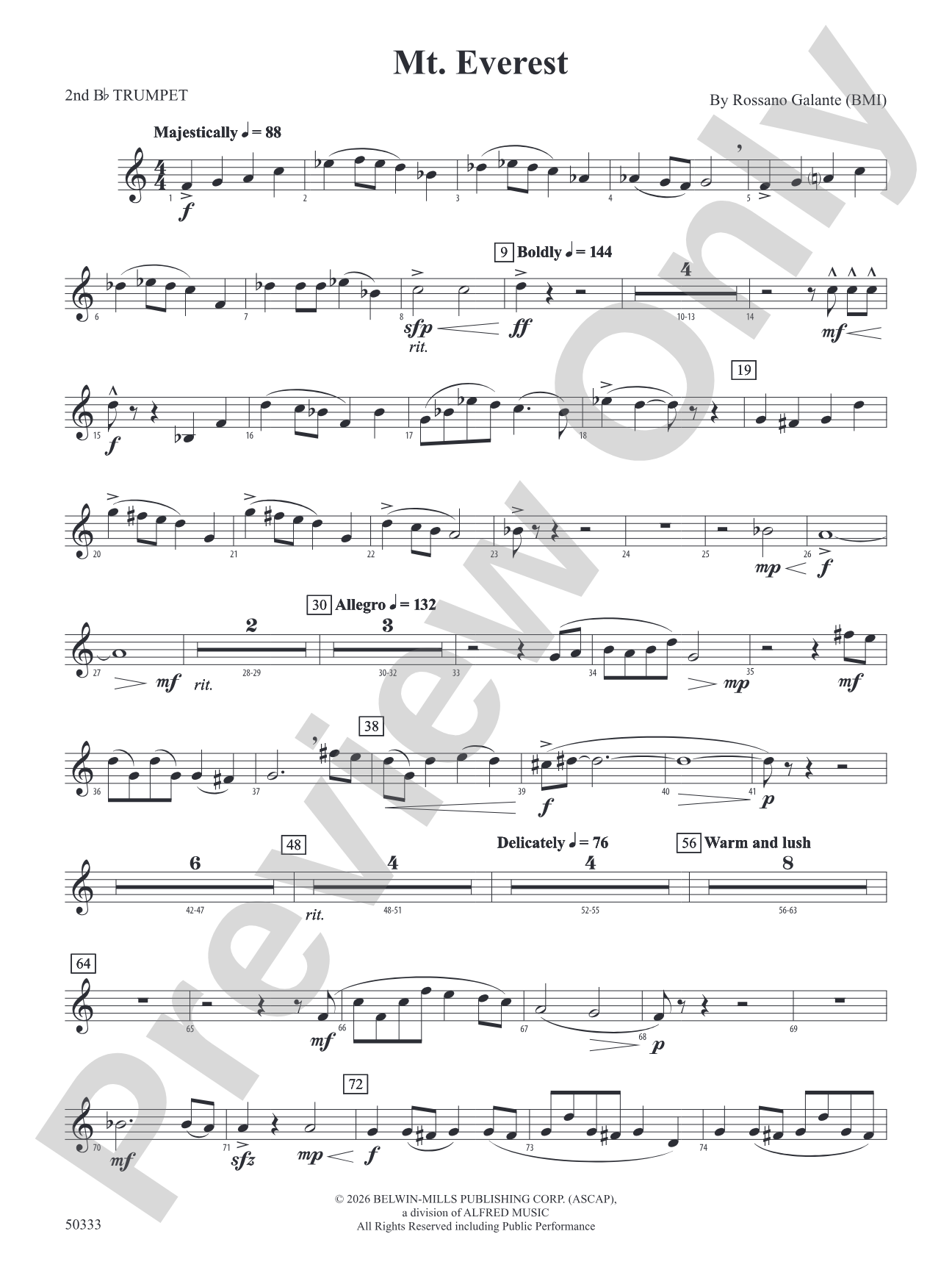 Mt. Everest: 2nd B-flat Trumpet