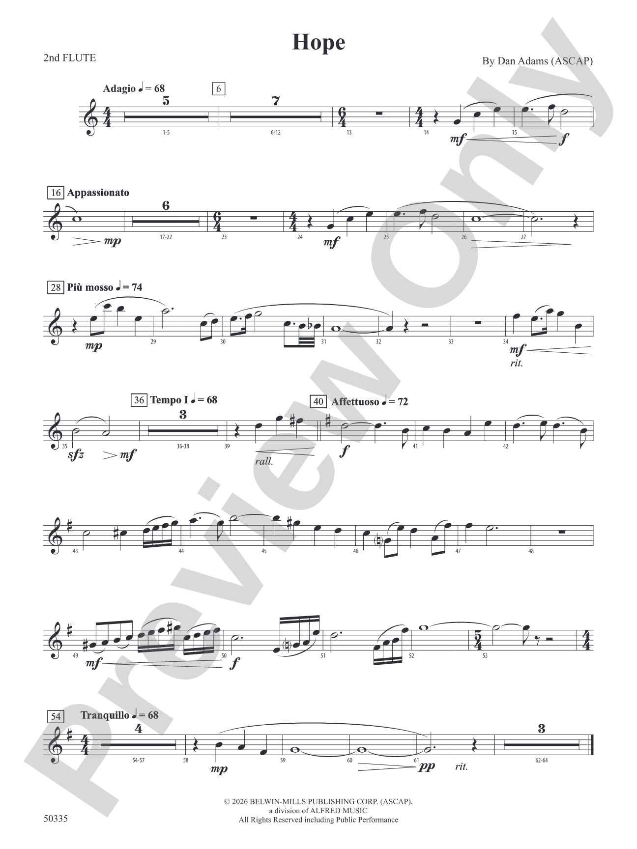 Hope: 2nd Flute