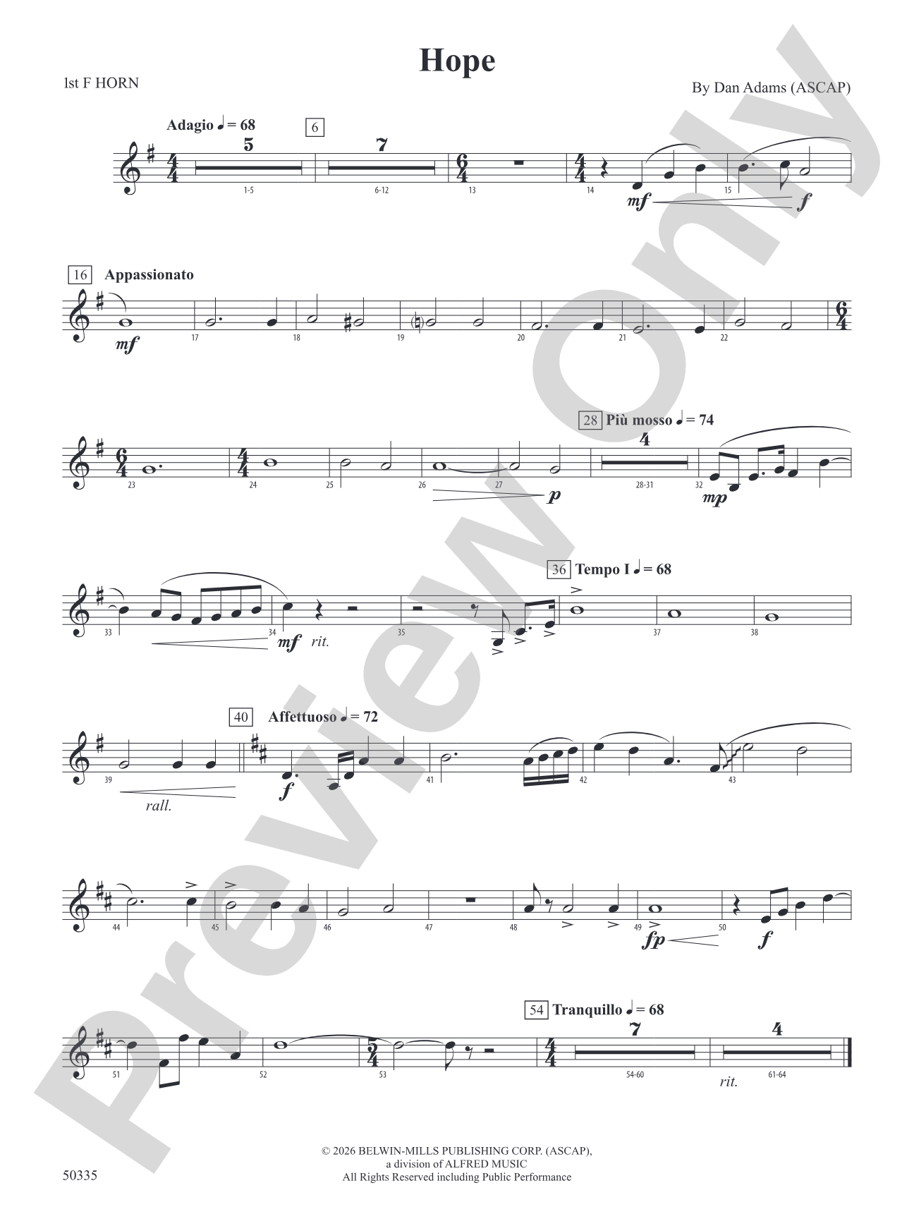 Hope: 1st F Horn