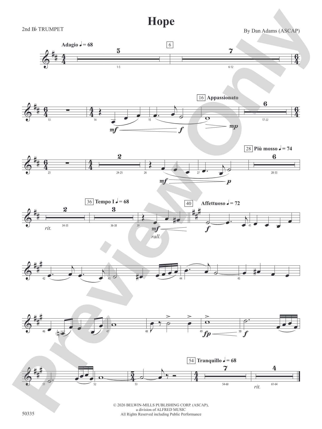 Hope: 2nd B-flat Trumpet