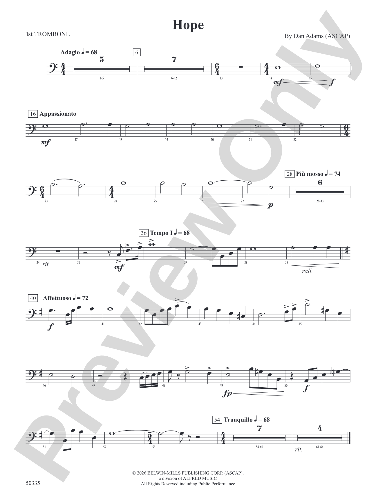 Hope: 1st Trombone