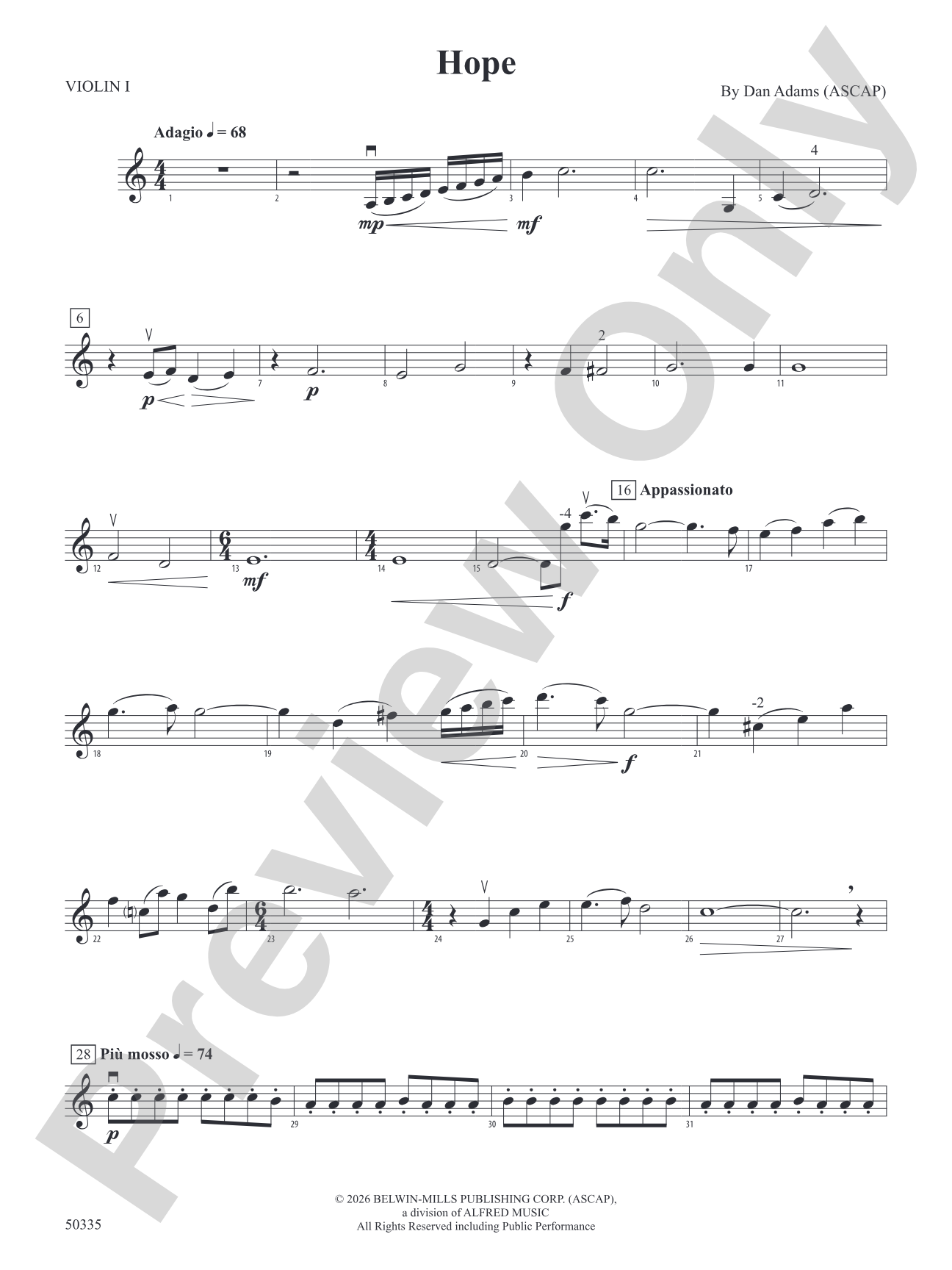 Hope: 1st Violin