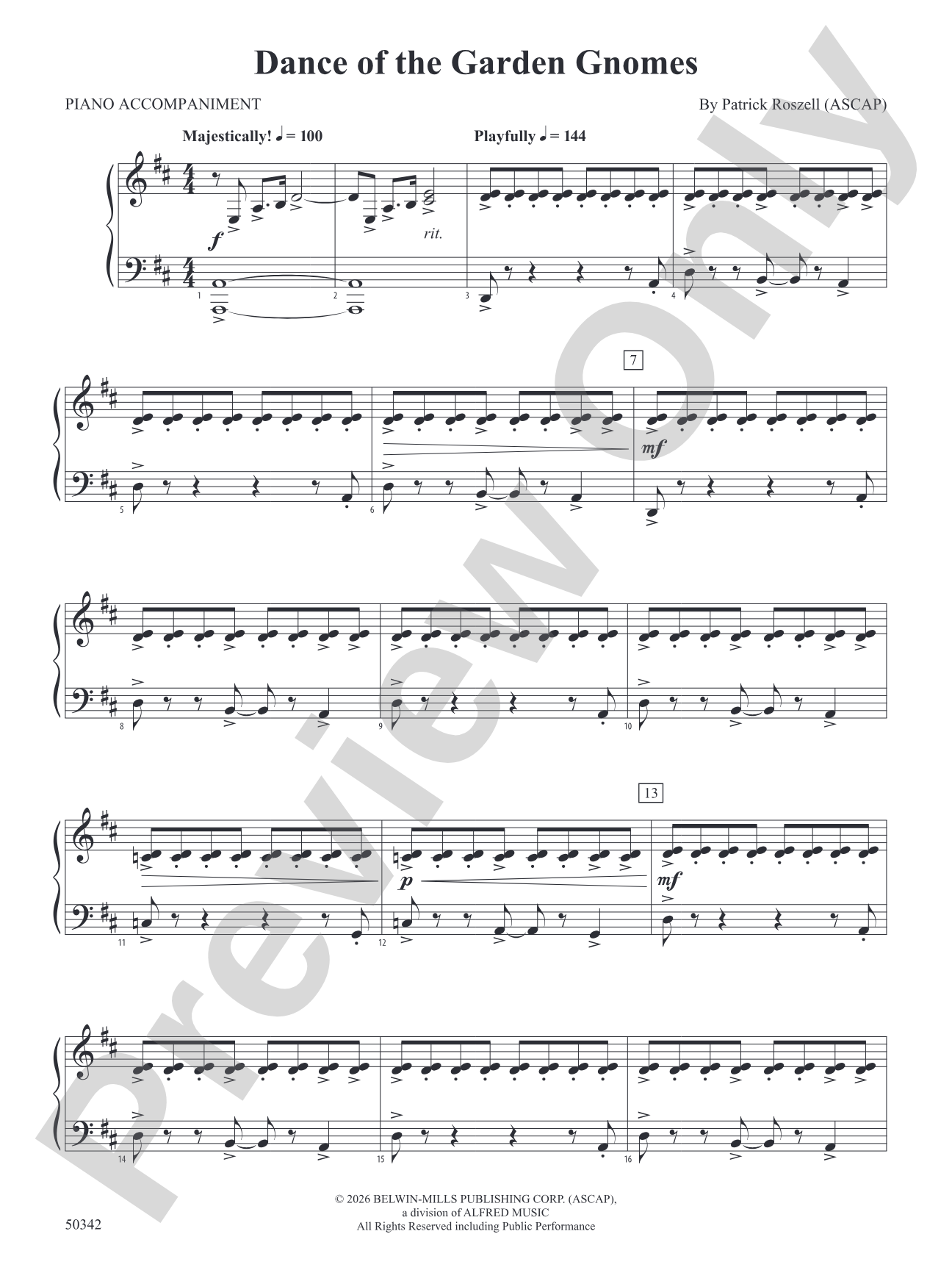 Dance of the Garden Gnomes: Piano Accompaniment