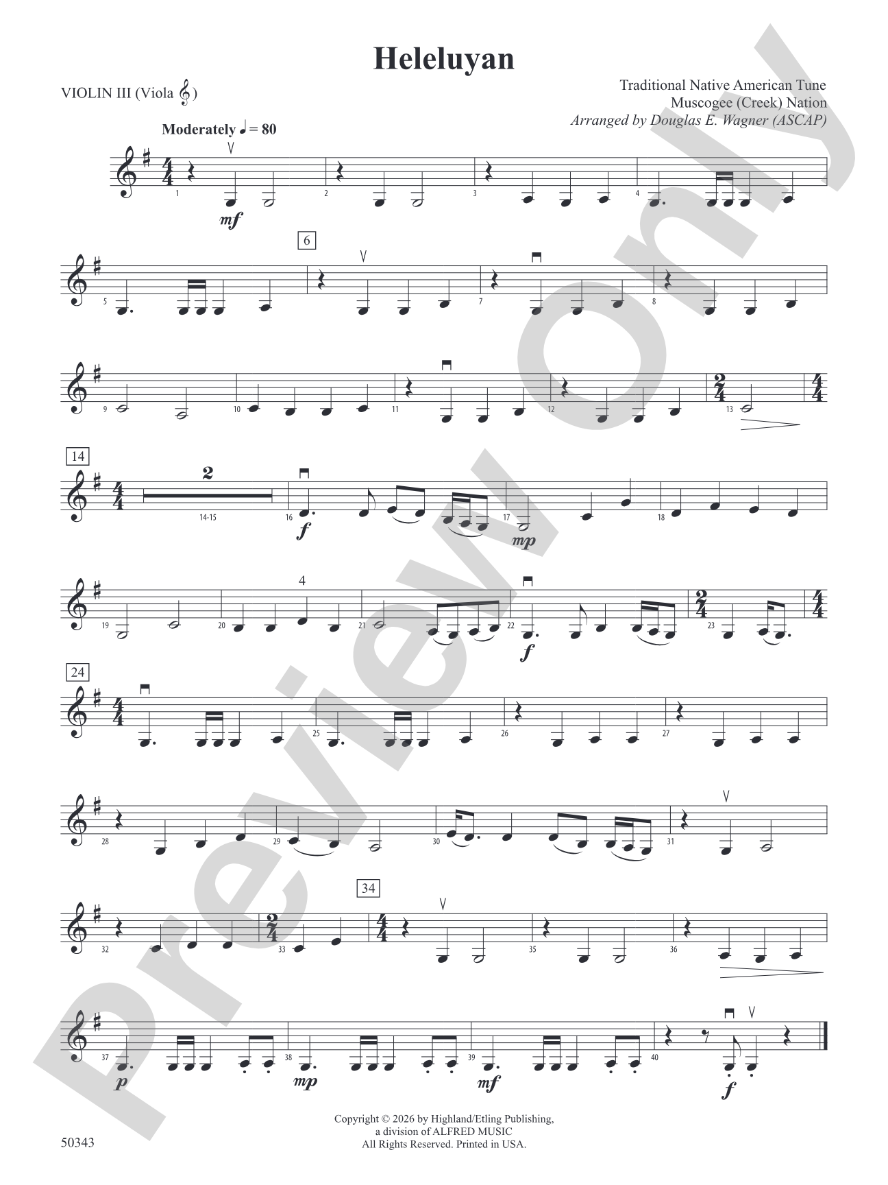Heleluyan: 3rd Violin (Viola [TC])