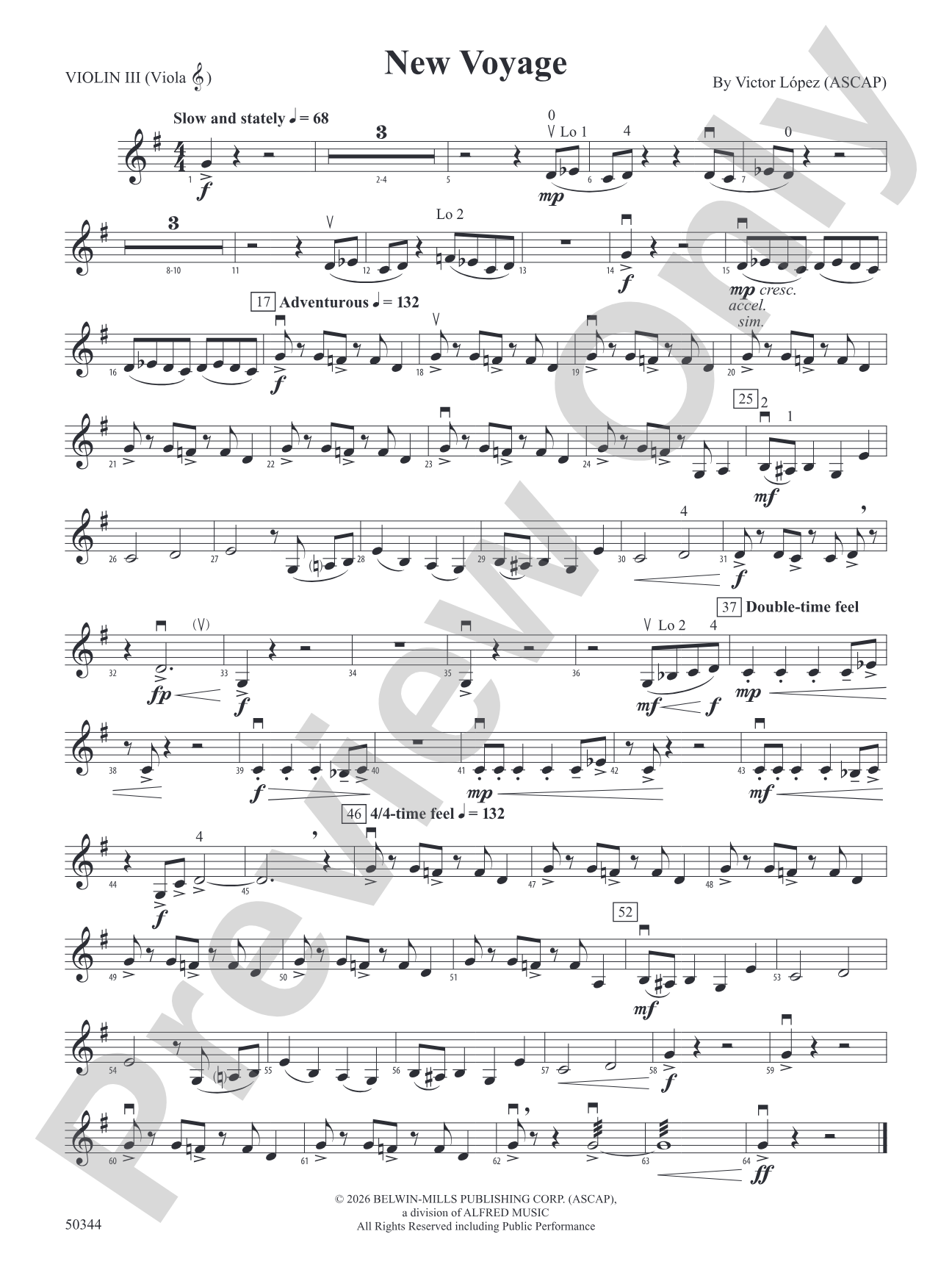 New Voyage: 3rd Violin (Viola [TC])