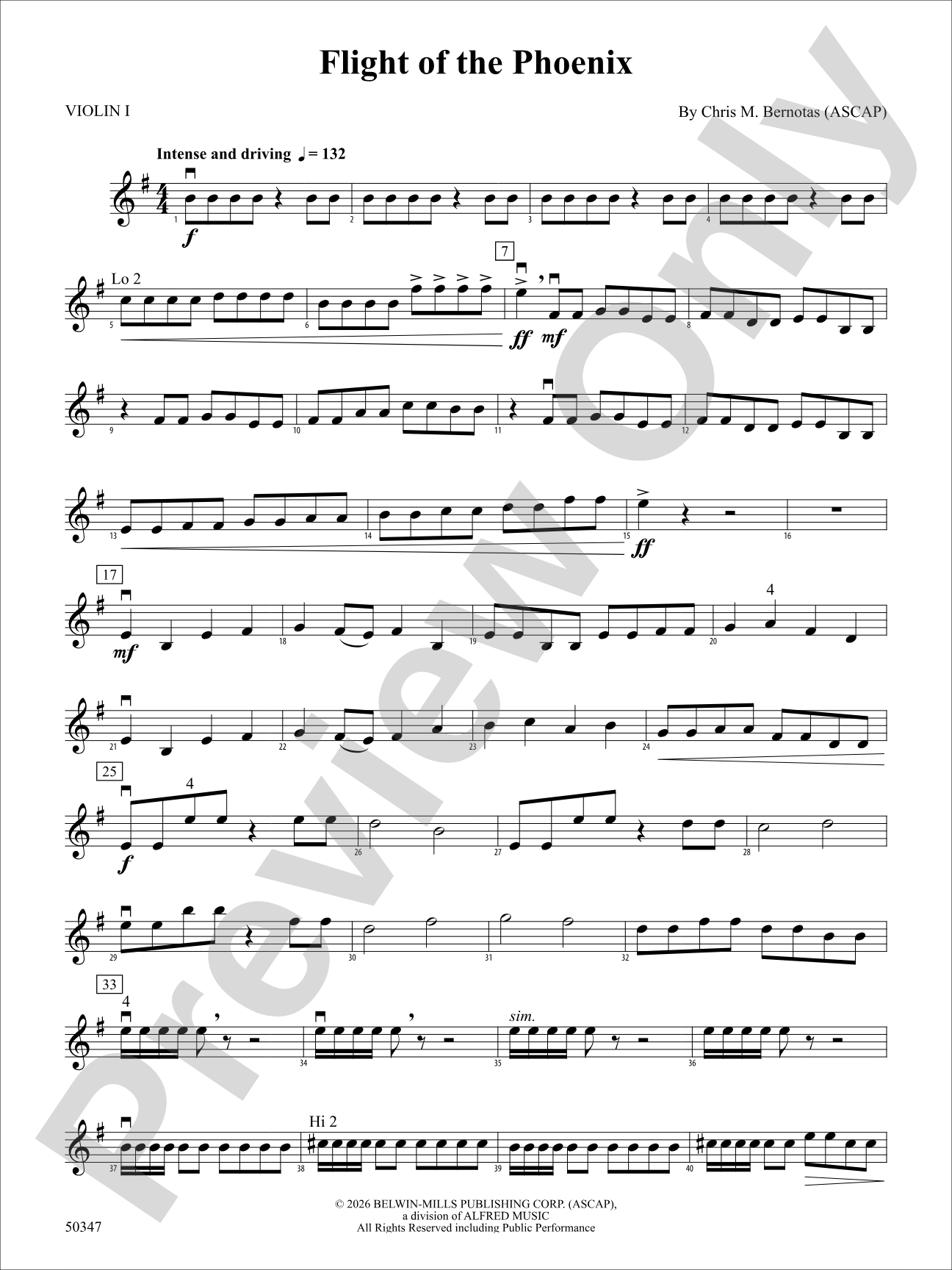 Flight of the Phoenix: 1st Violin