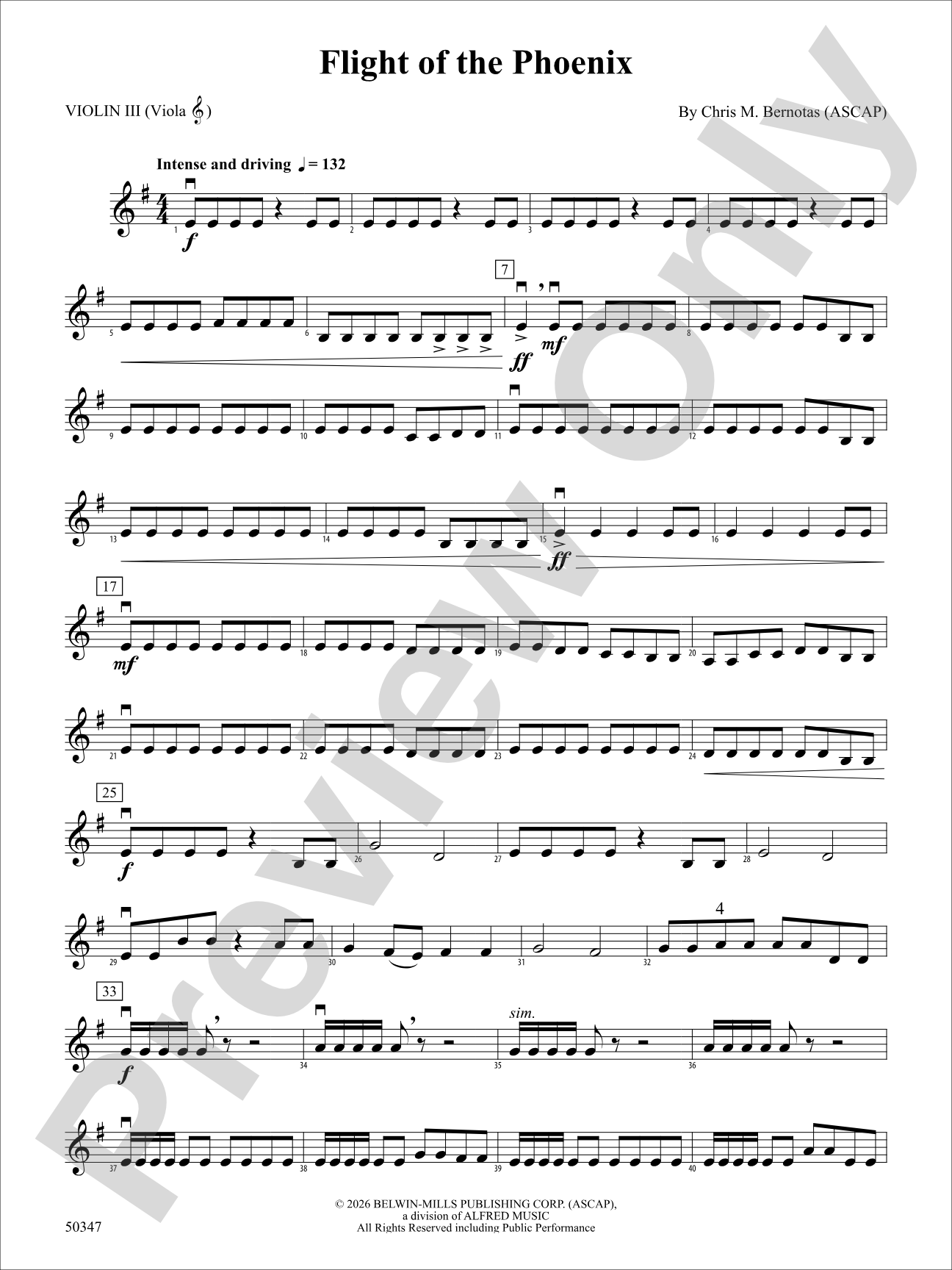 Flight of the Phoenix: 3rd Violin (Viola [TC])