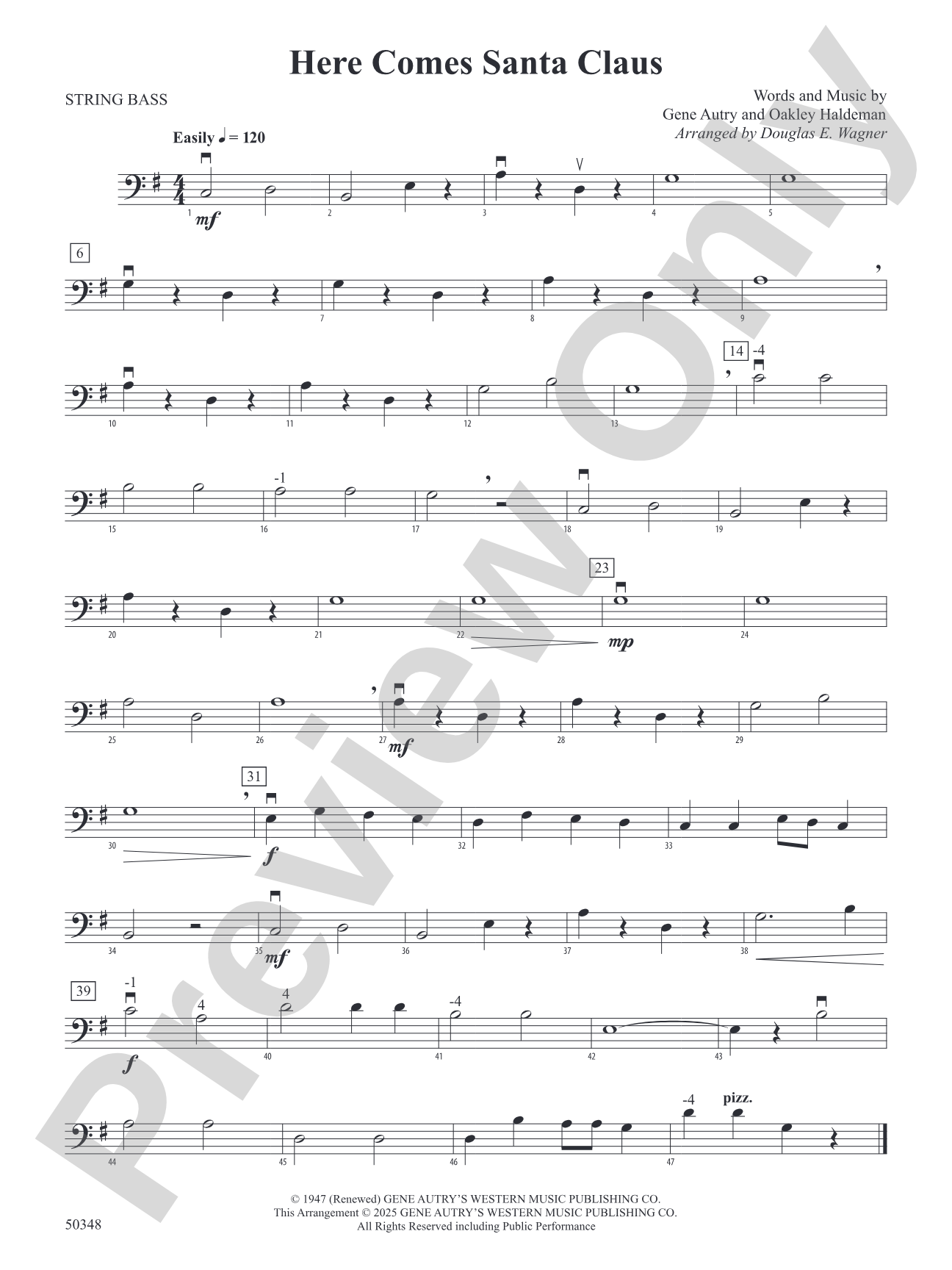 Here Comes Santa Claus: String Bass