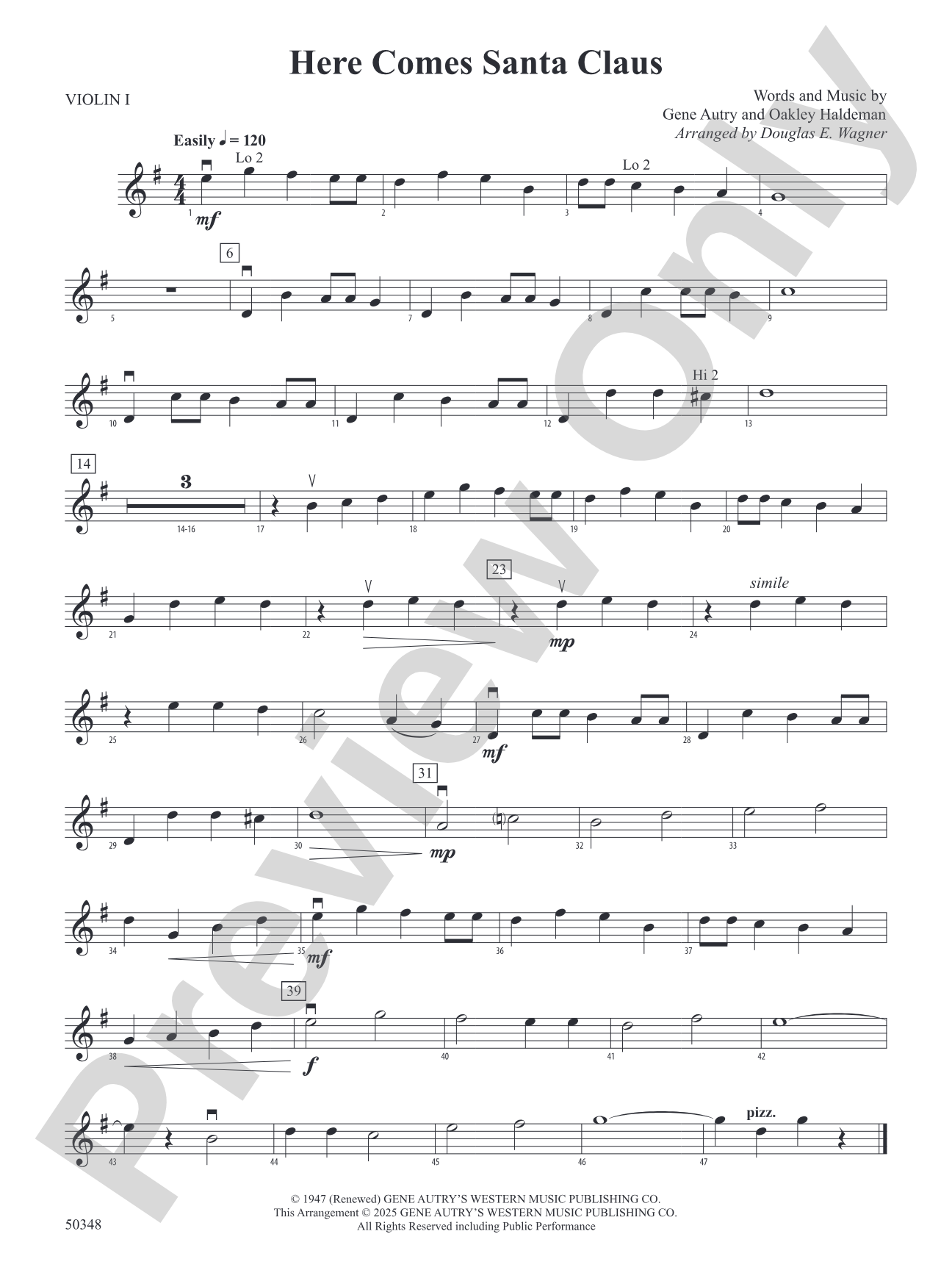 Here Comes Santa Claus: 1st Violin