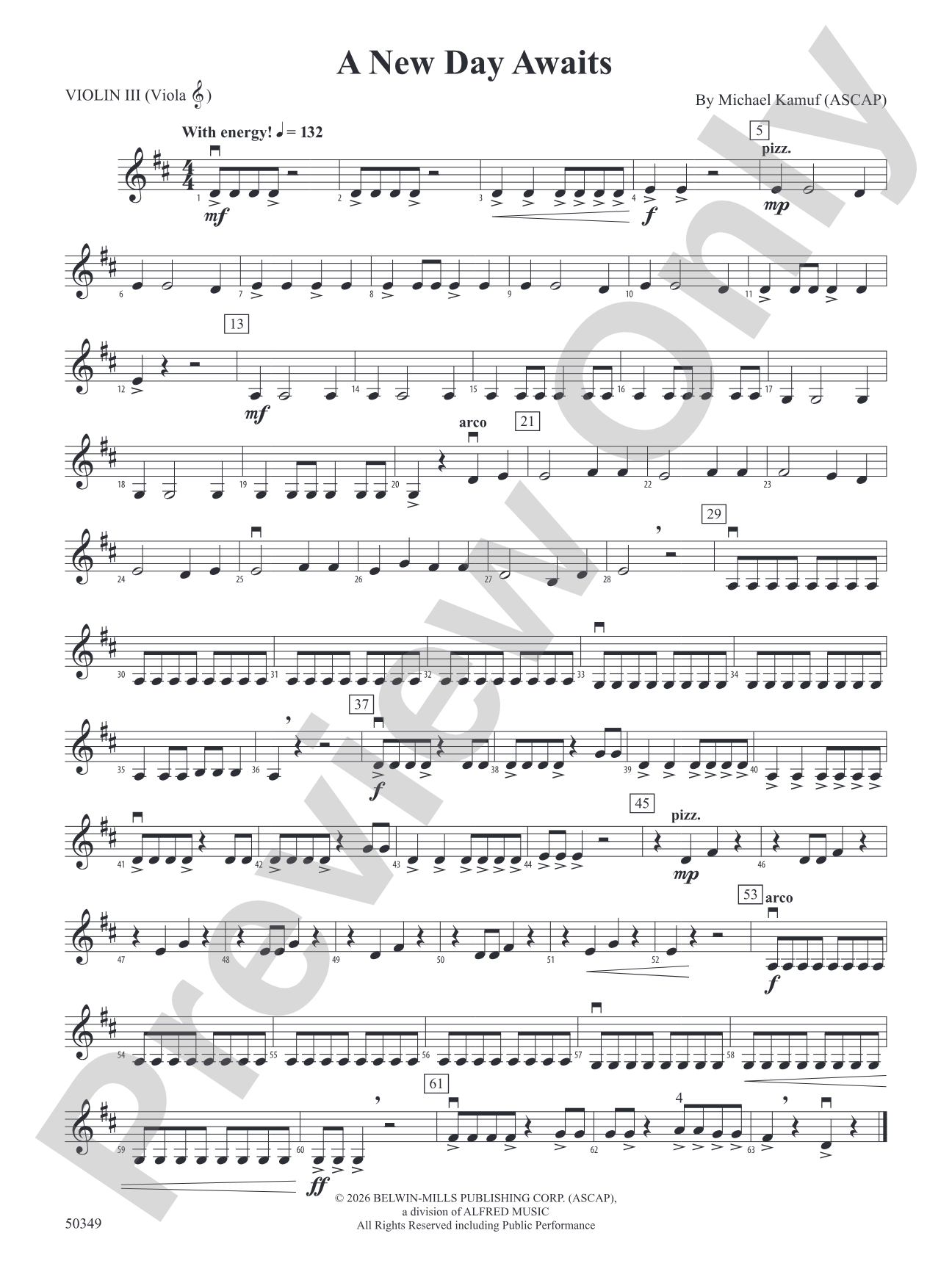 A New Day Awaits: 3rd Violin (Viola [TC])