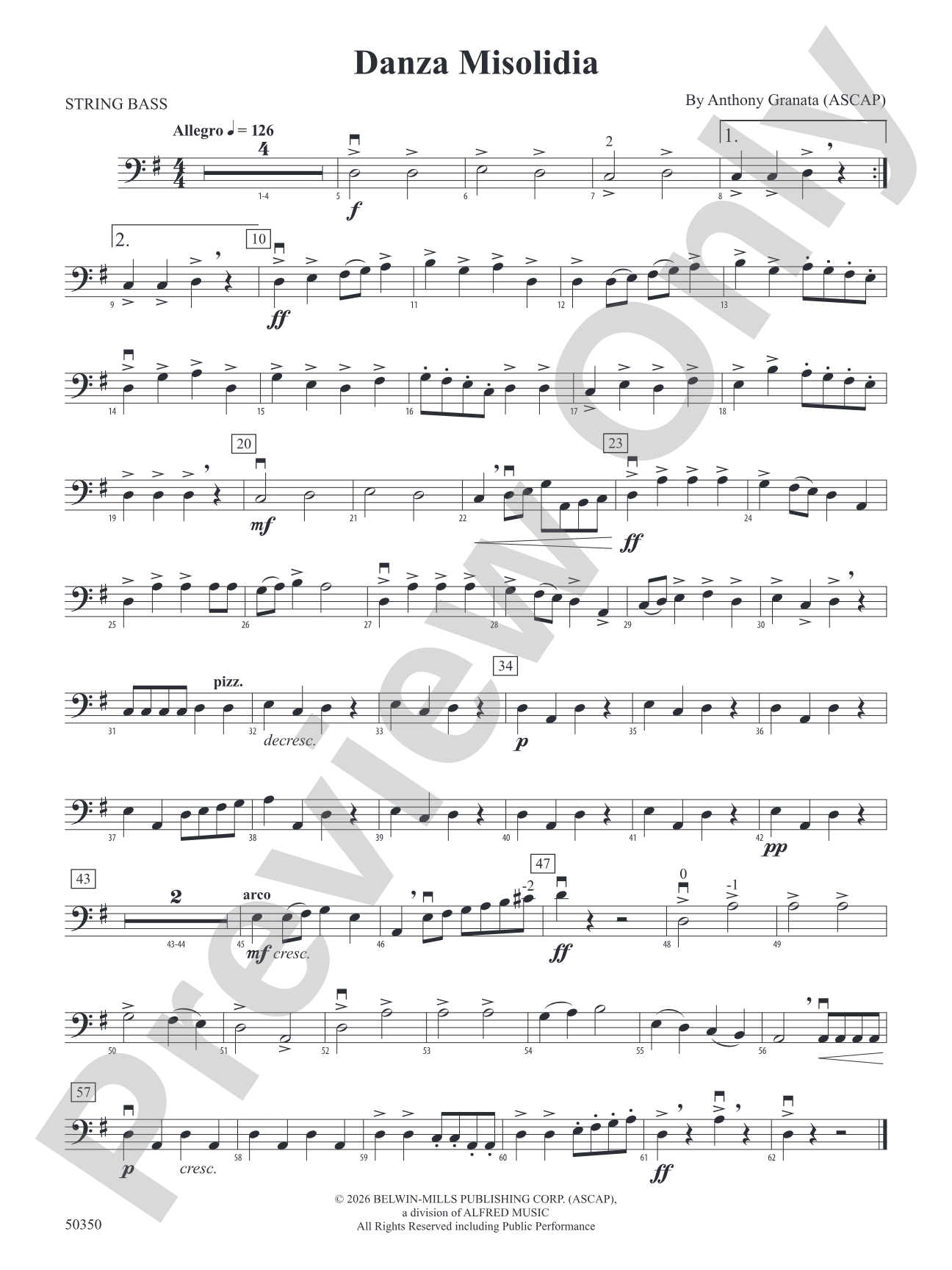 Danza Misolidia: String Bass