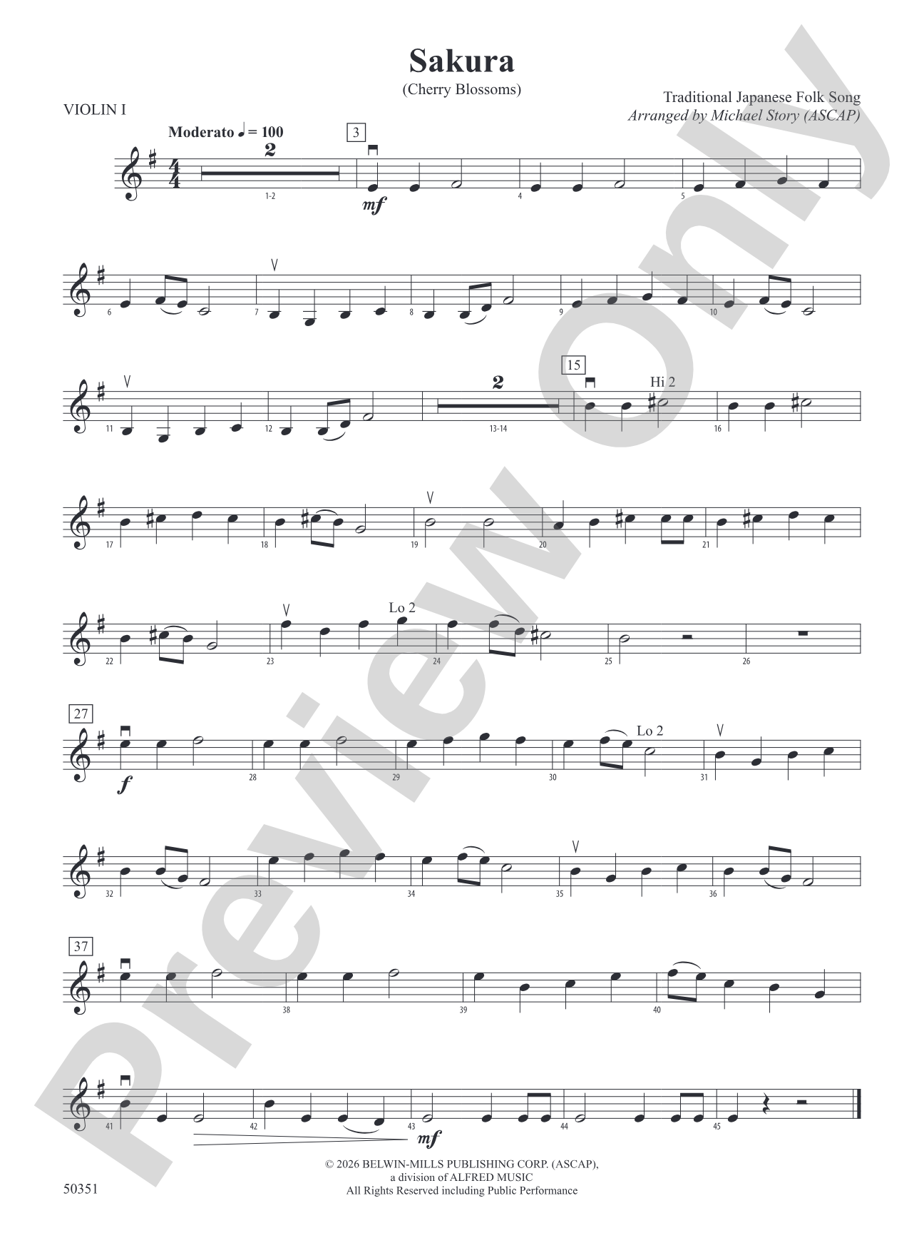Sakura: 1st Violin